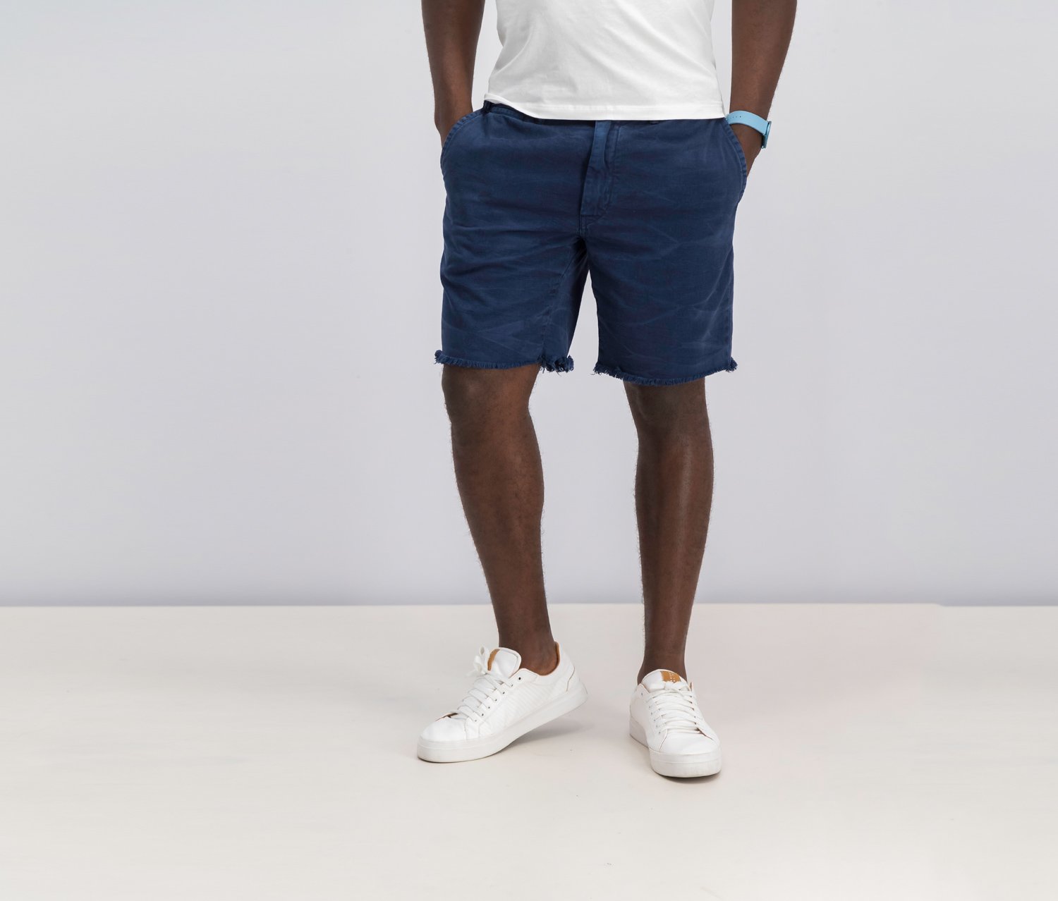 Mens Relaxed Fit Twill Shorts, Newport Navy