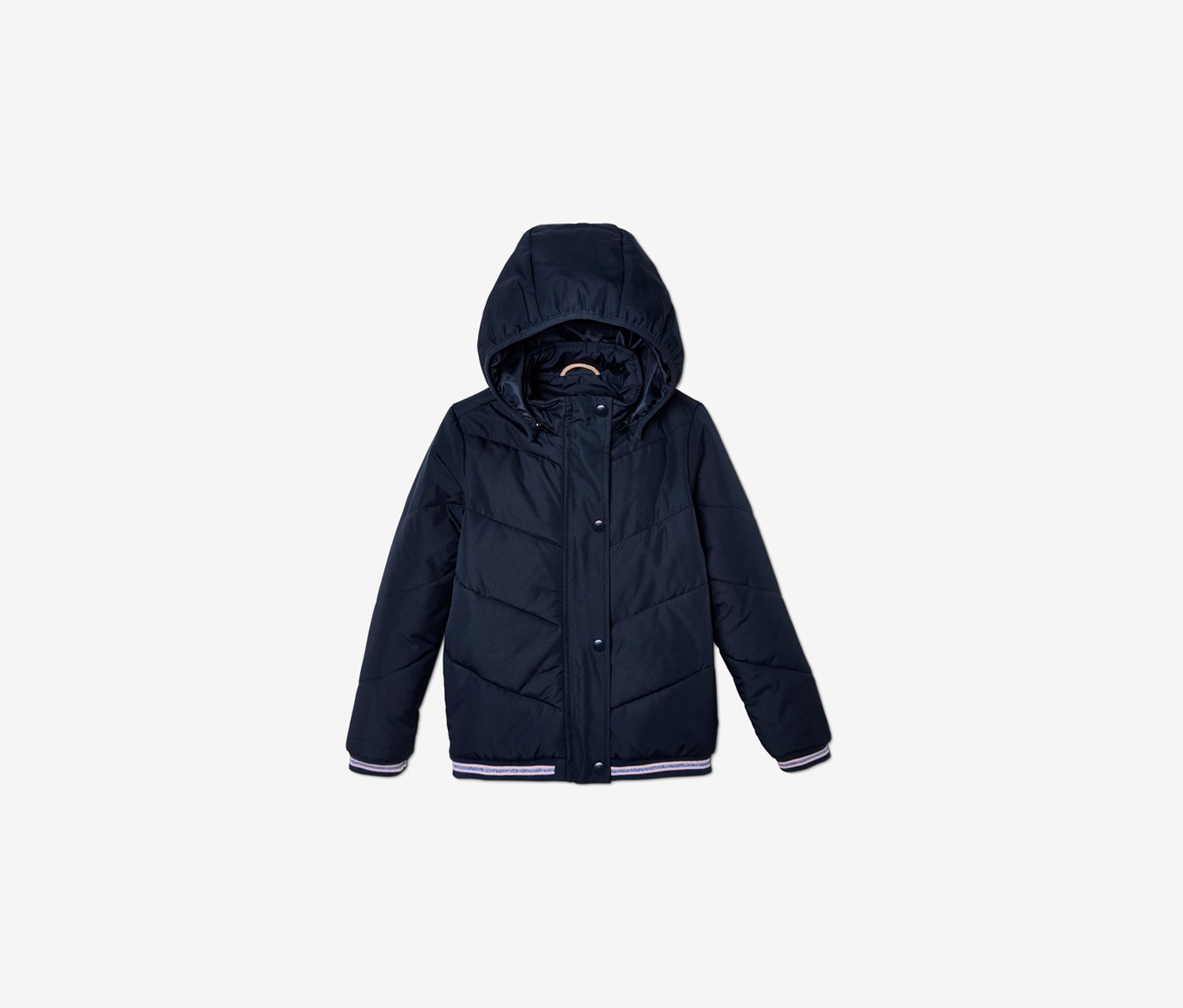 Kids Girls Long Sleeve Hooded Warm Jacket, Navy