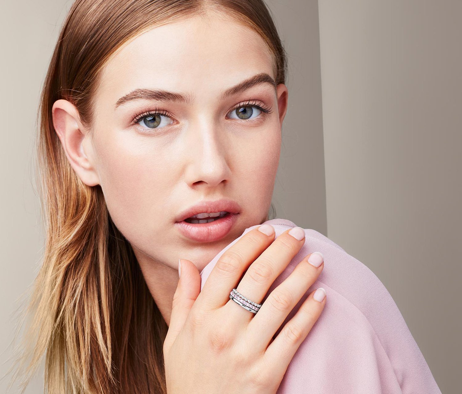 Women 3 Piece Ring Set, Silver