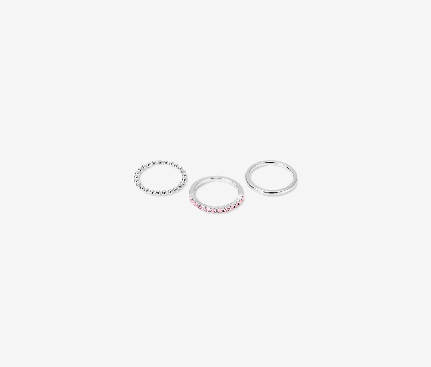 Women 3 Piece Ring Set, Silver