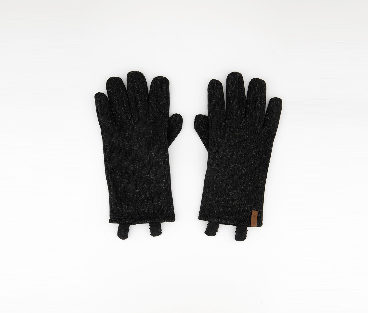 Men Knitted Fleece Gloves, Black