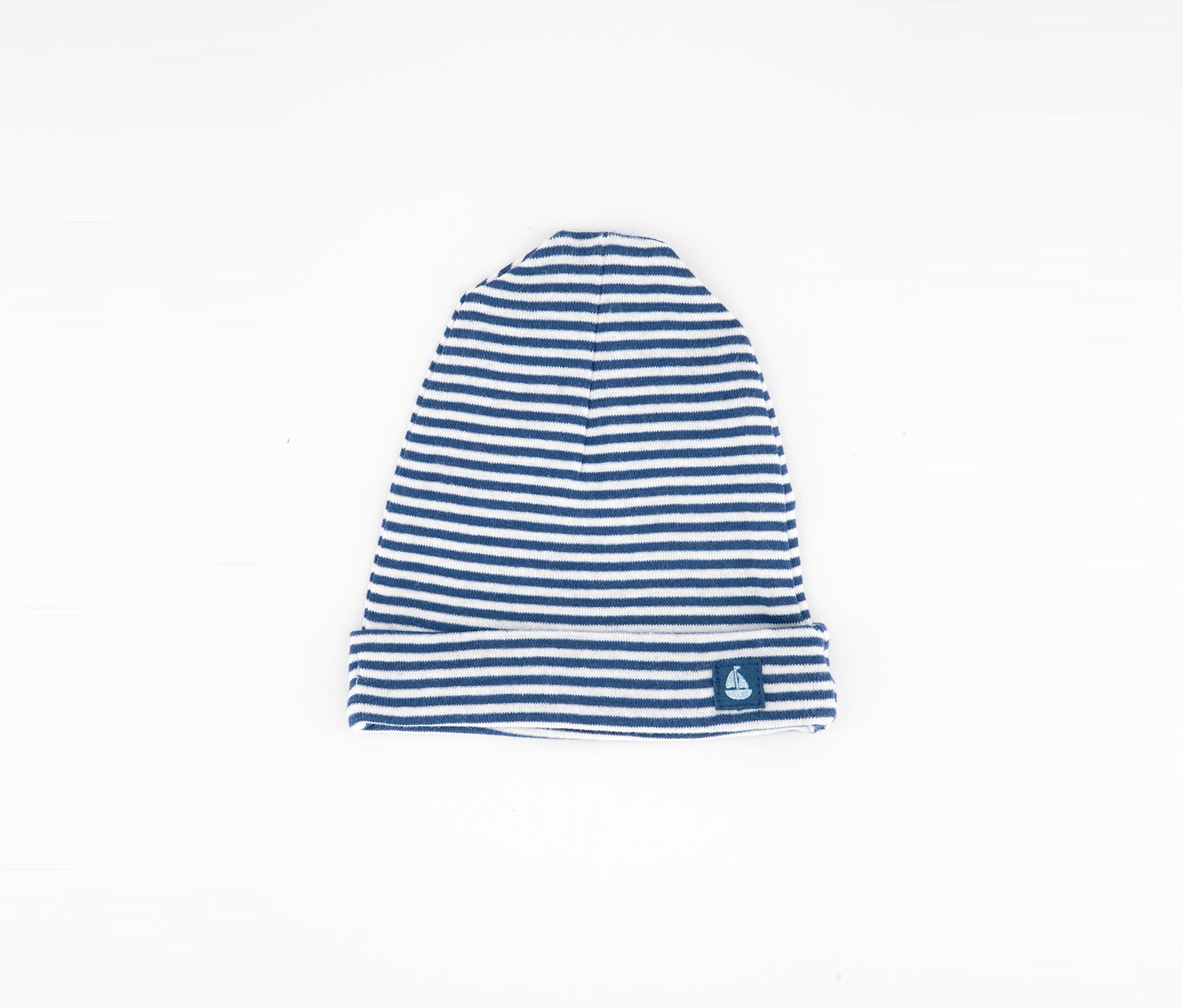 Baby Boys Striped Beanie, Navy and White