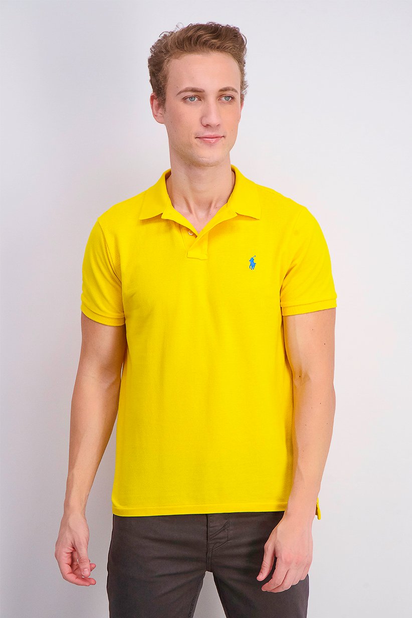 Polo Ralph Lauren Men Slim,Fit Polo Shirt, Yellow
