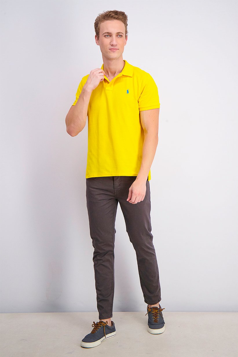 Polo Ralph Lauren Men Slim,Fit Polo Shirt, Yellow