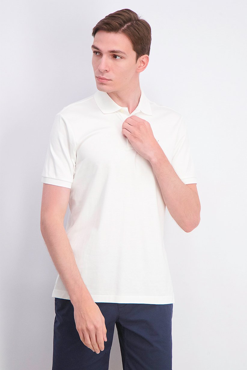 Men Slim Fit Short Sleeve Soft Touch Polo Shirt, White