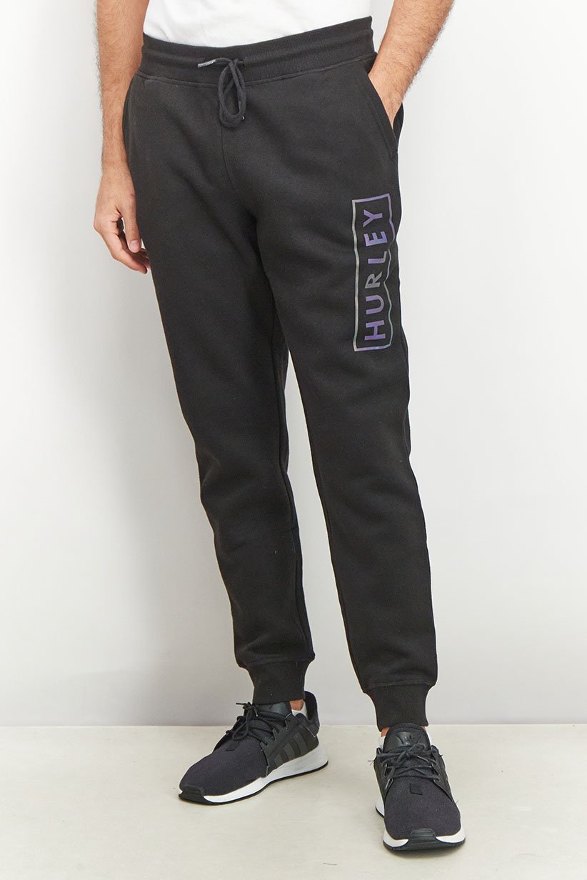 Men Relaxed Fit Training Fleece Jogger, Black