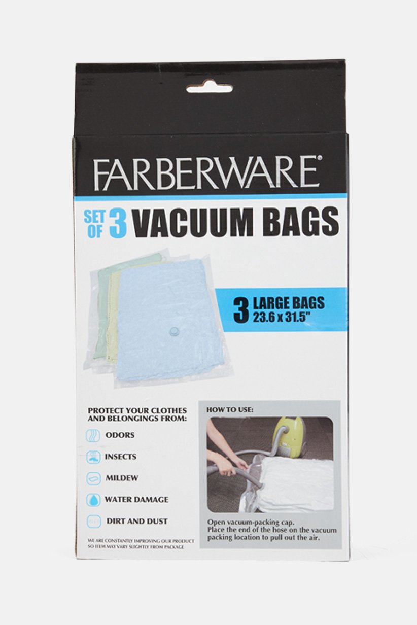 Set Of 3 Vacuum Bags, Transparent