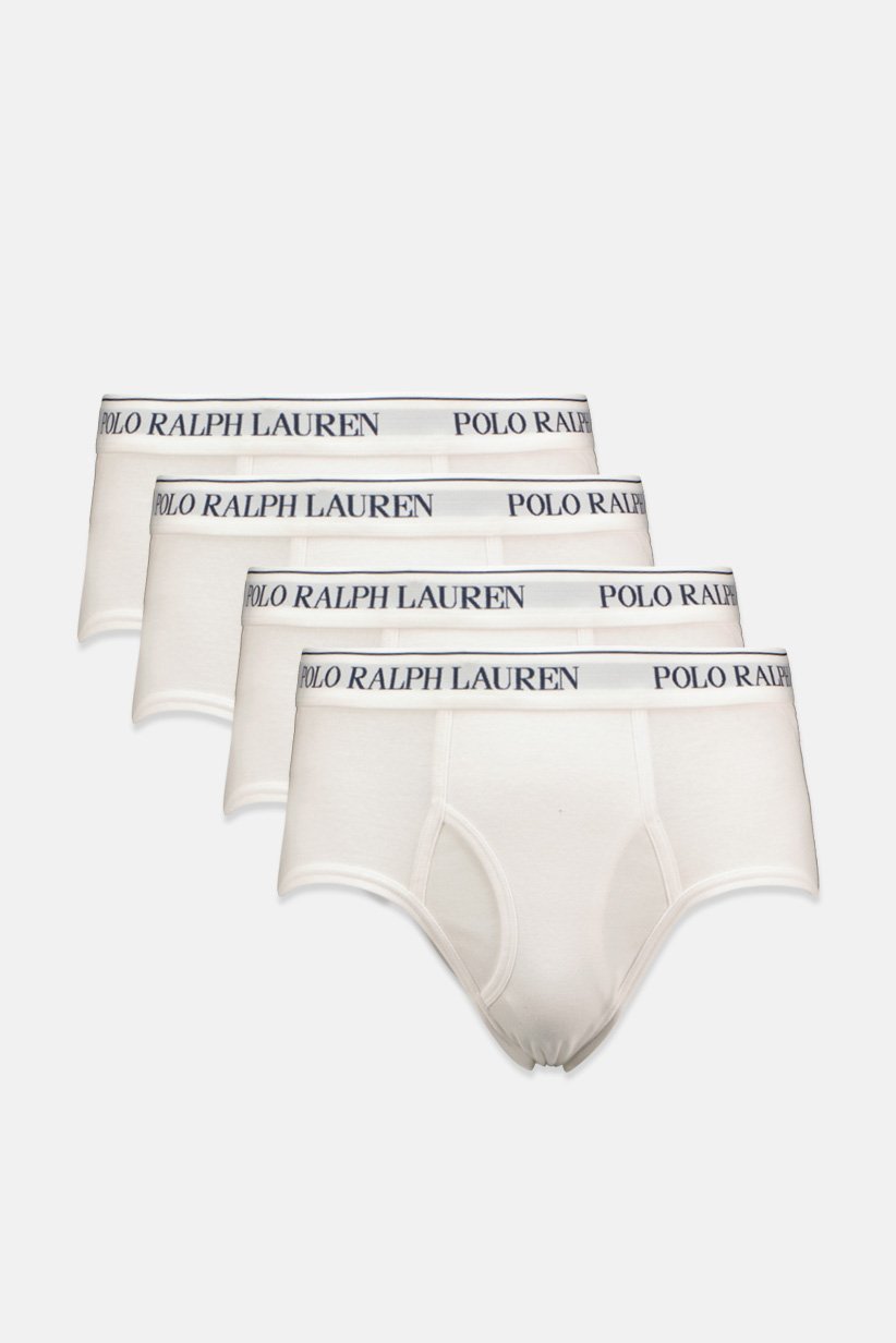 Polo Ralph Lauren Men 4 Pieces Brand Logo Brief, White