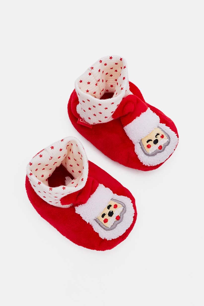 Toddlers Boy Christmas Santa Ankle Boots, Red