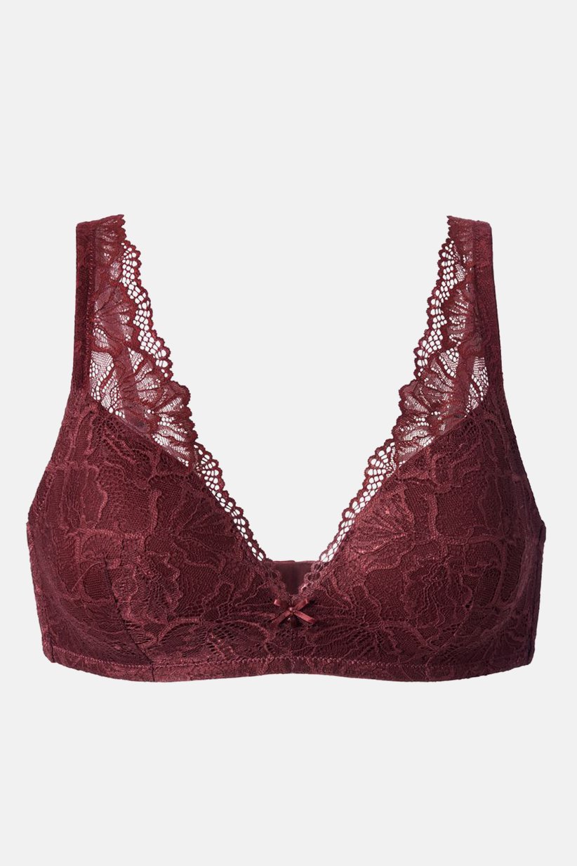 Women Padded Non Wire Bra, Maroon