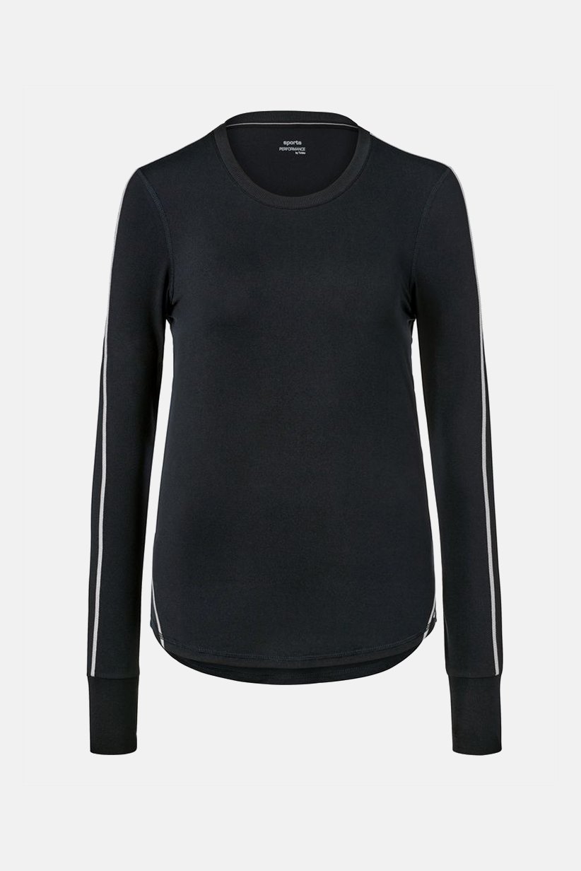 Women Sportswear Fit Long Sleeve Functional Shirt, Black
