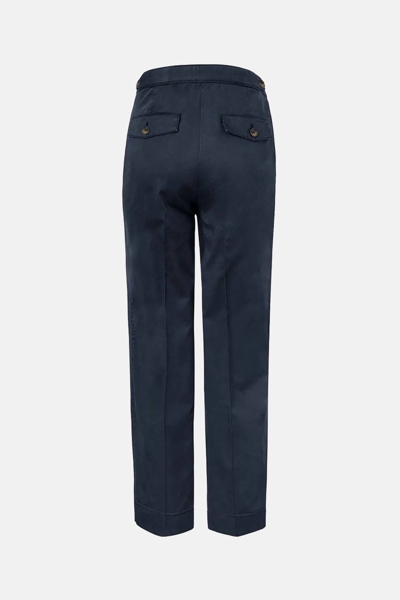 Women Modern Fit Plain Chino Pants, Navy