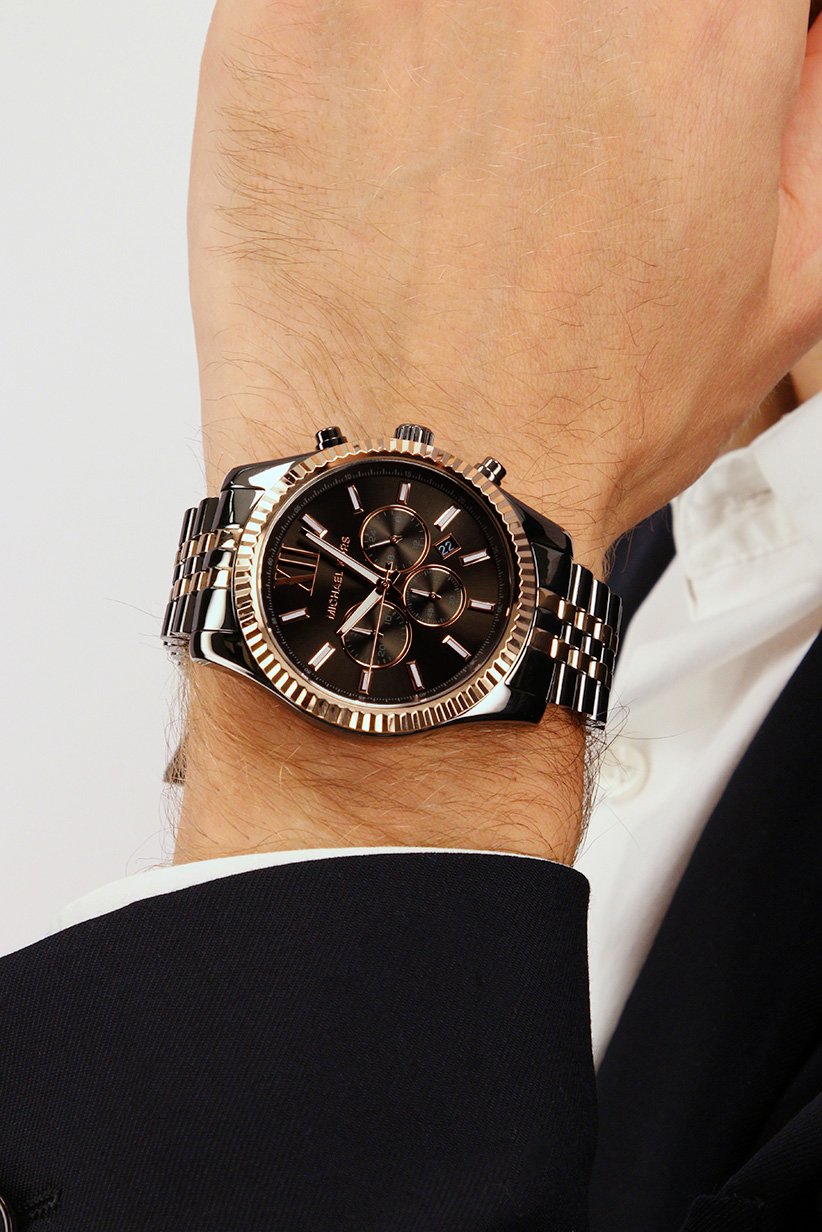 Buy Michael Kors Men MK8561 Lexington Two,Tone Chronograph Analog Watch ...