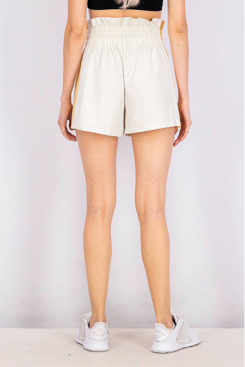 Women Drawstring Two Tone Basic Shorts, Light Grey