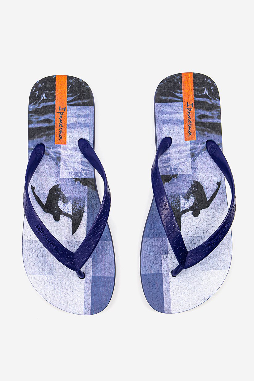 Women Graphic Print Slip On Slippers, Blue and Orange
