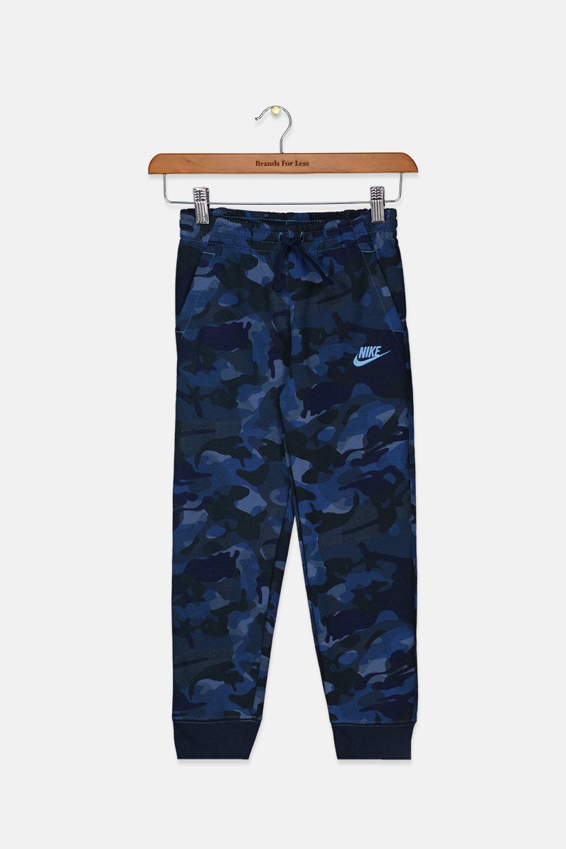 Kids Boy Embroidered Logo Camo Jogger Pant, Midnight Navy