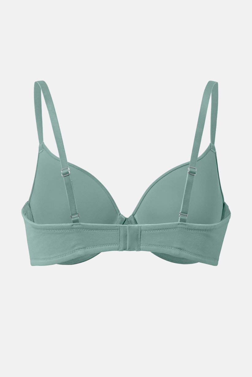 Women Padded Underwire Bra, Green