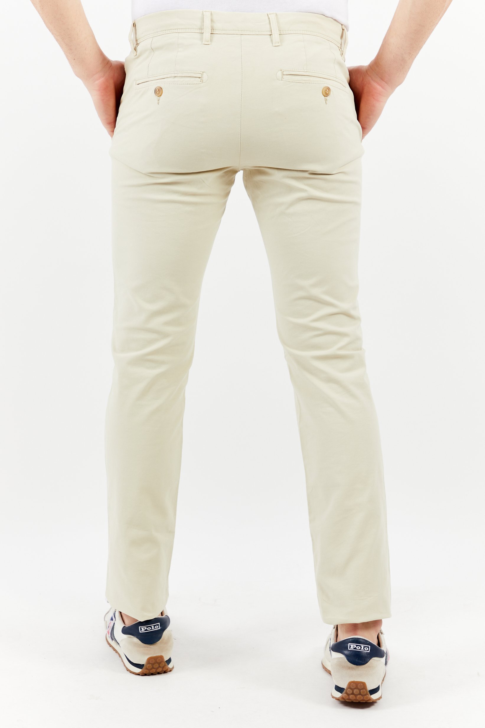 Men Straight Fit Solid Chino Pants, Beige