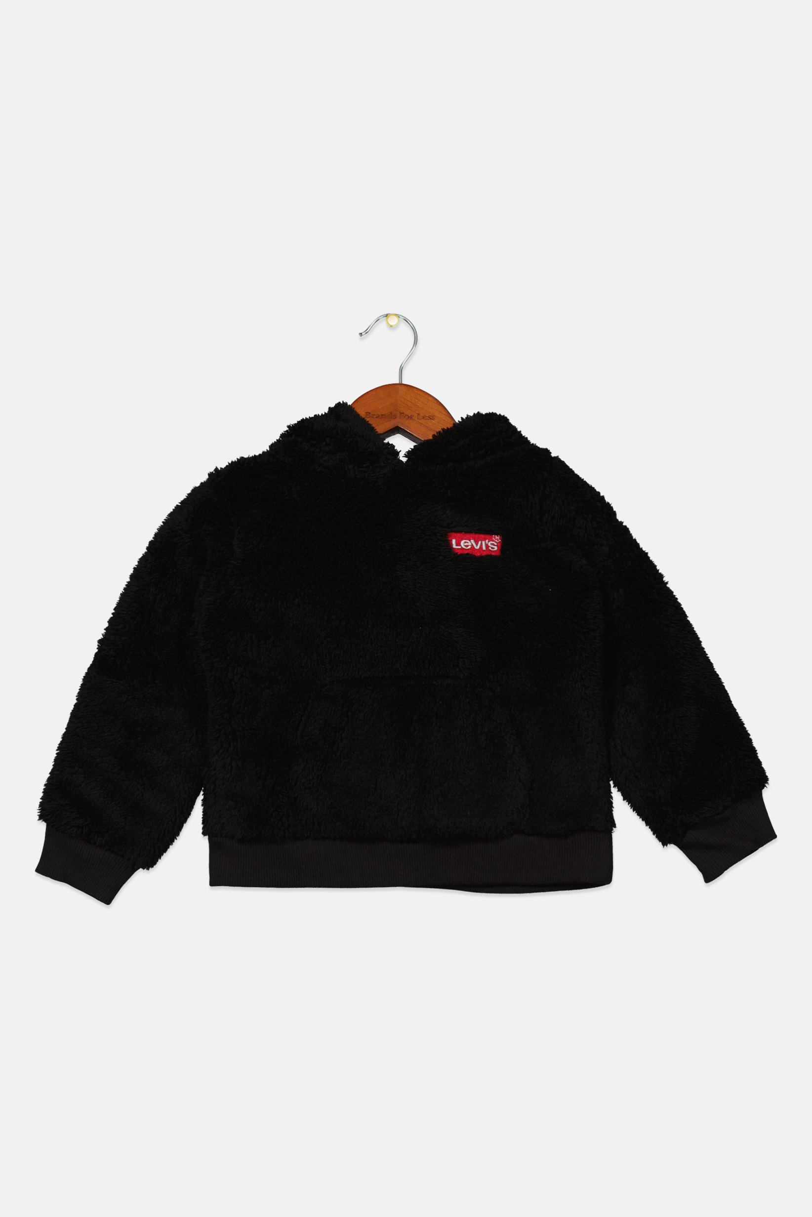 Toddlers Girl Hooded Long Sleeves Brand Logo Sweater, Black
