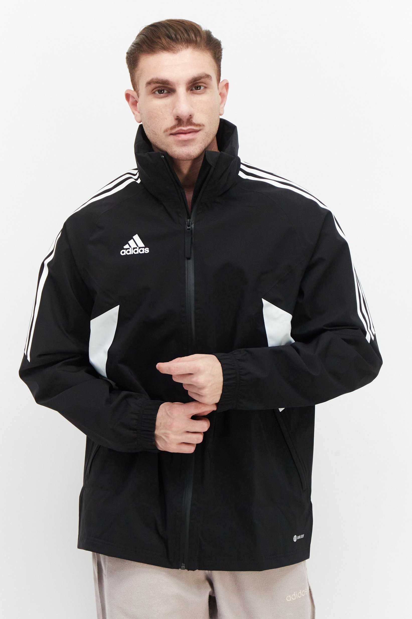 Men Sportswear Fit Brand Logo Training Jacket, Black