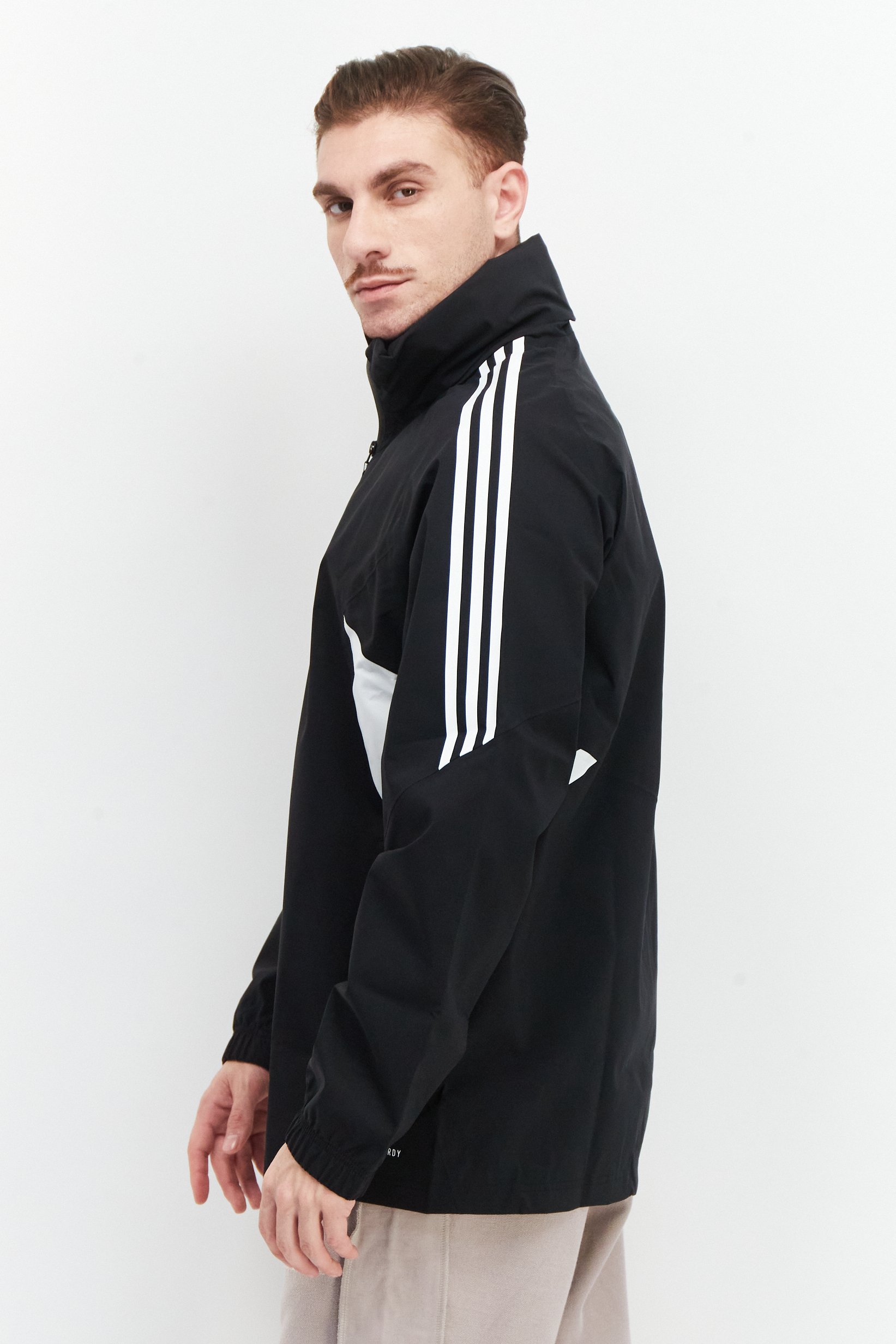 Men Sportswear Fit Brand Logo Training Jacket, Black