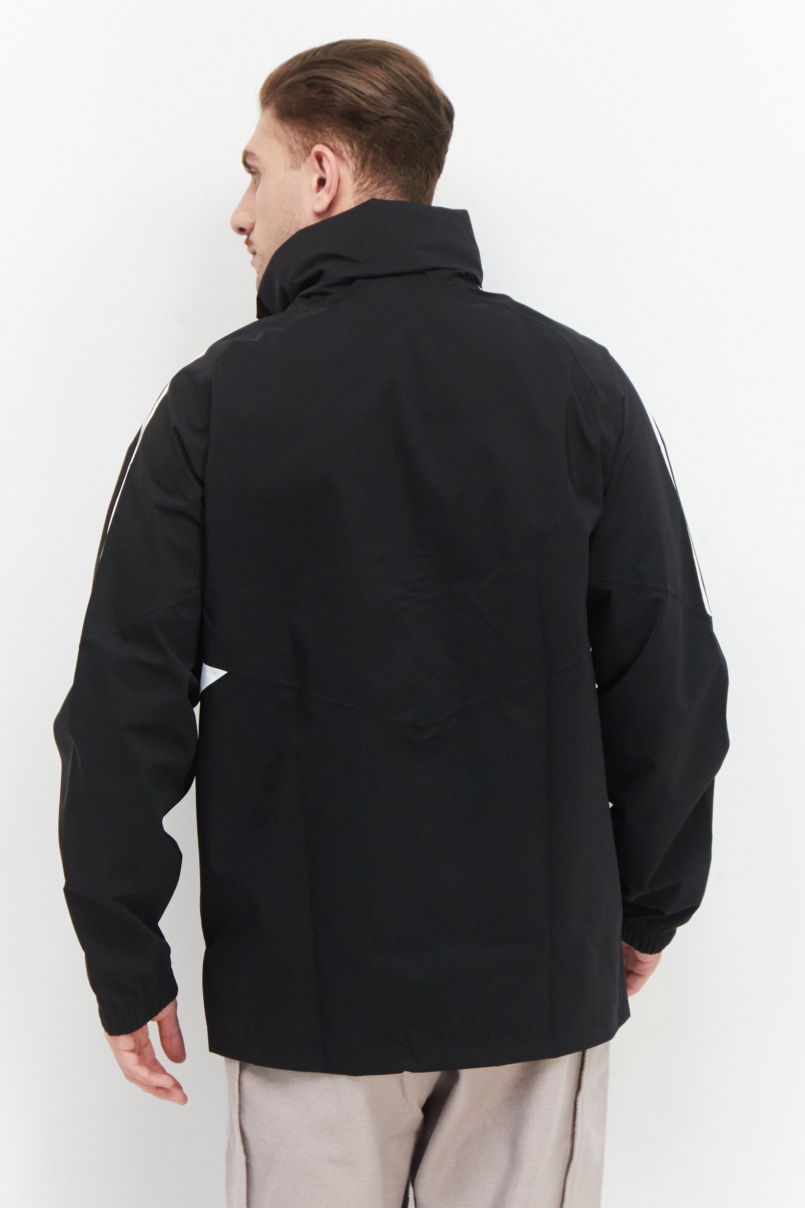 Men Sportswear Fit Brand Logo Training Jacket, Black