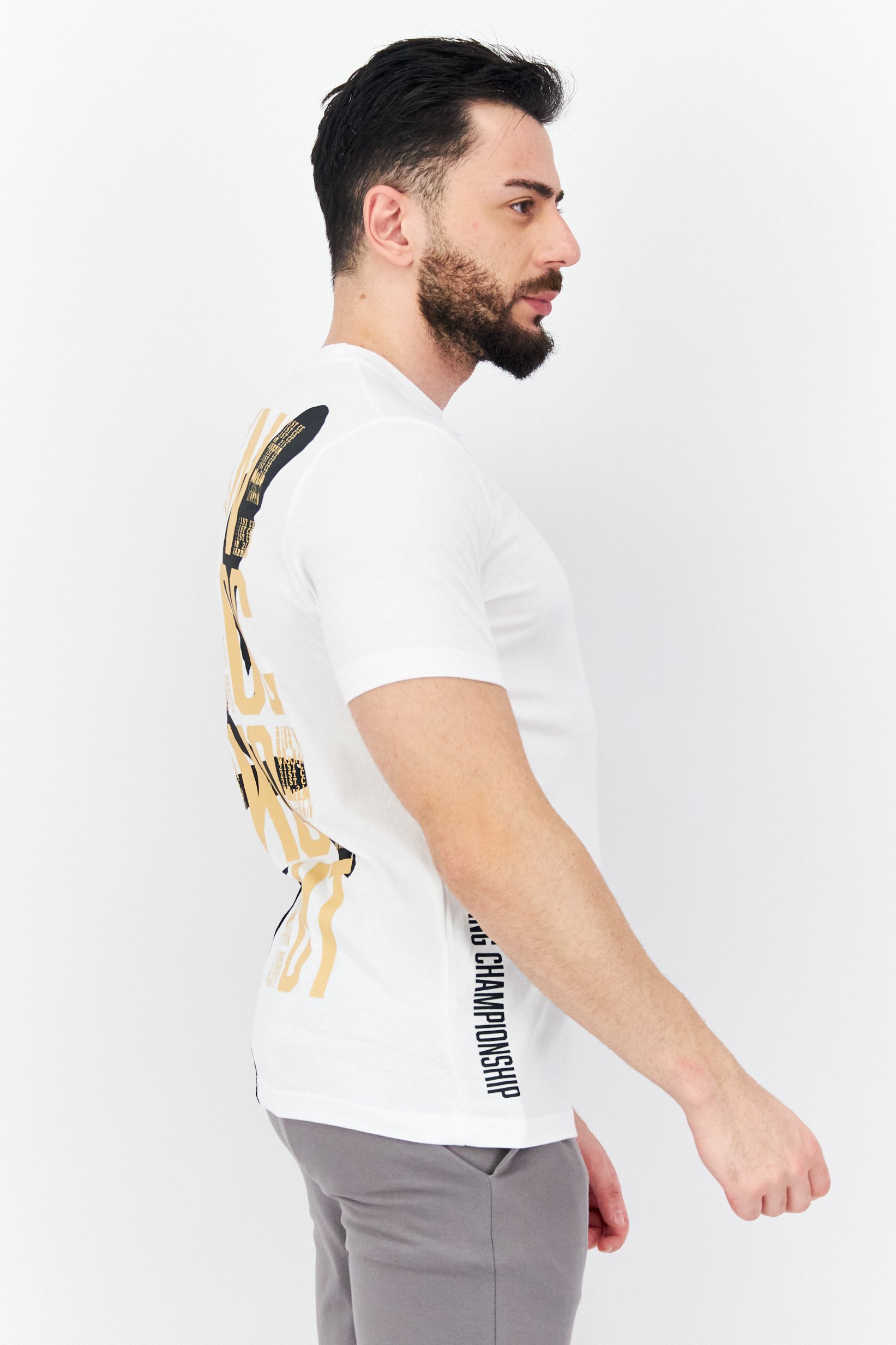 Men Sportswear Fit Short Sleeve Outdoor T-Shirt, White