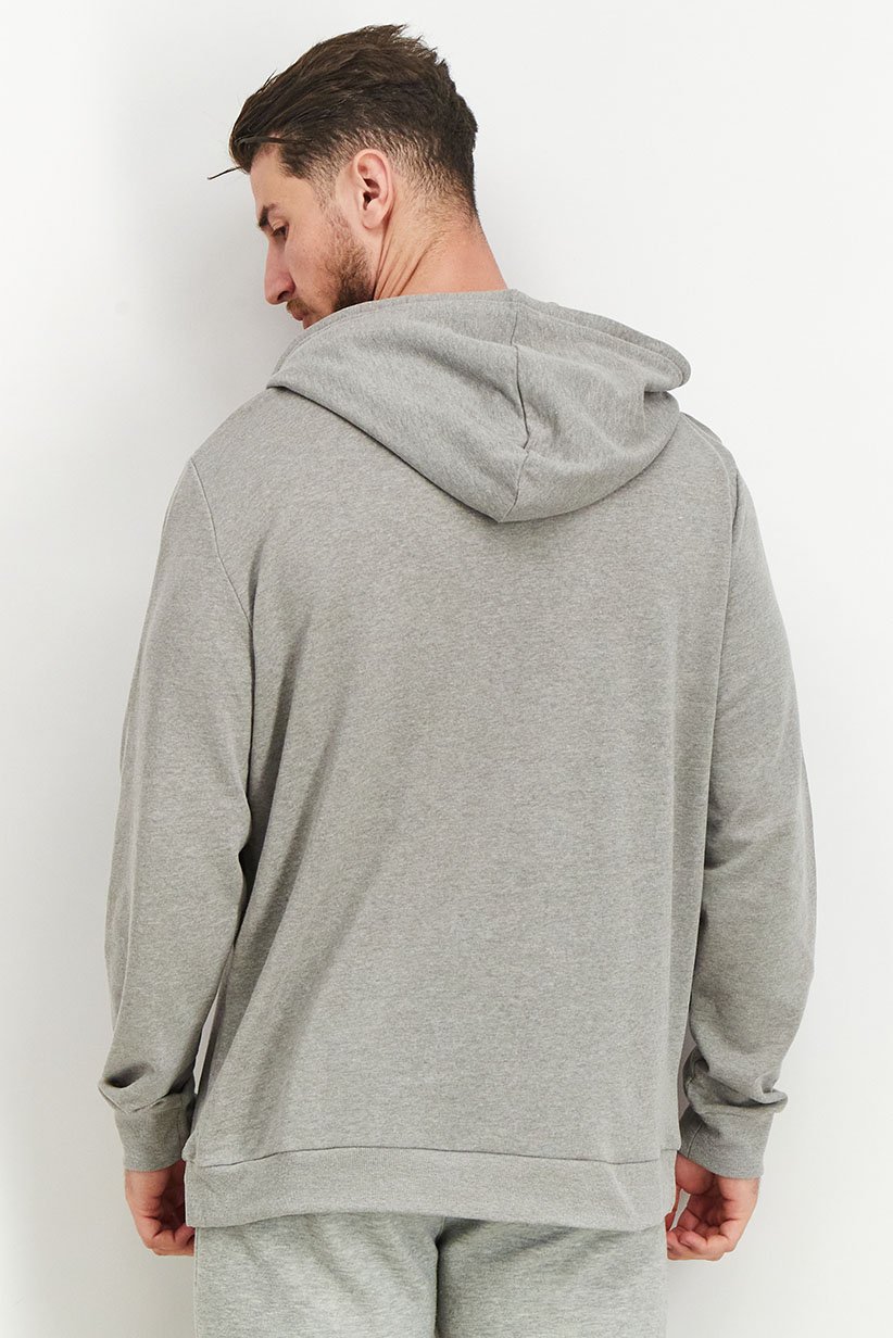 Men Hoodie Graphic Long Sleeves Loungewear, Grey
