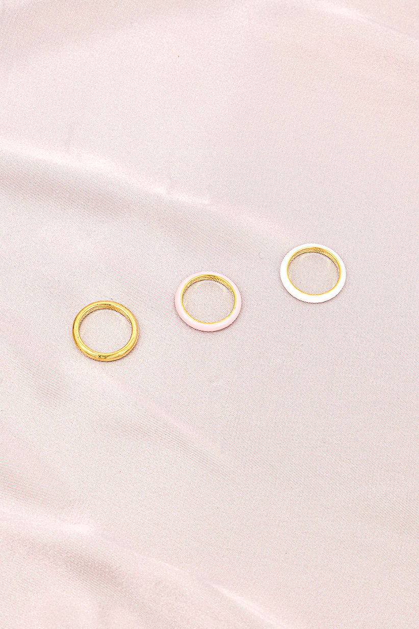 Women 3 Pack Fashion Rings, Gold