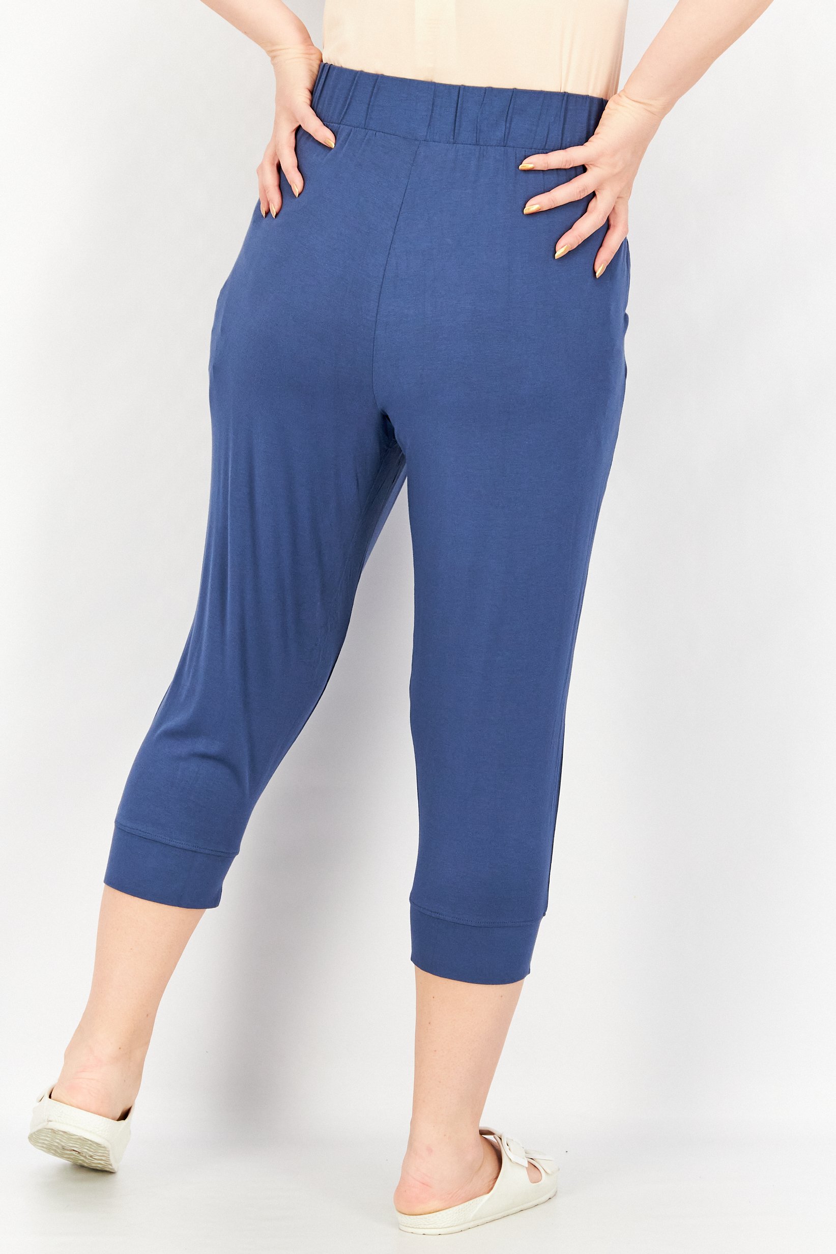 Women Comfort Fit Solid Pull On Pants, Navy