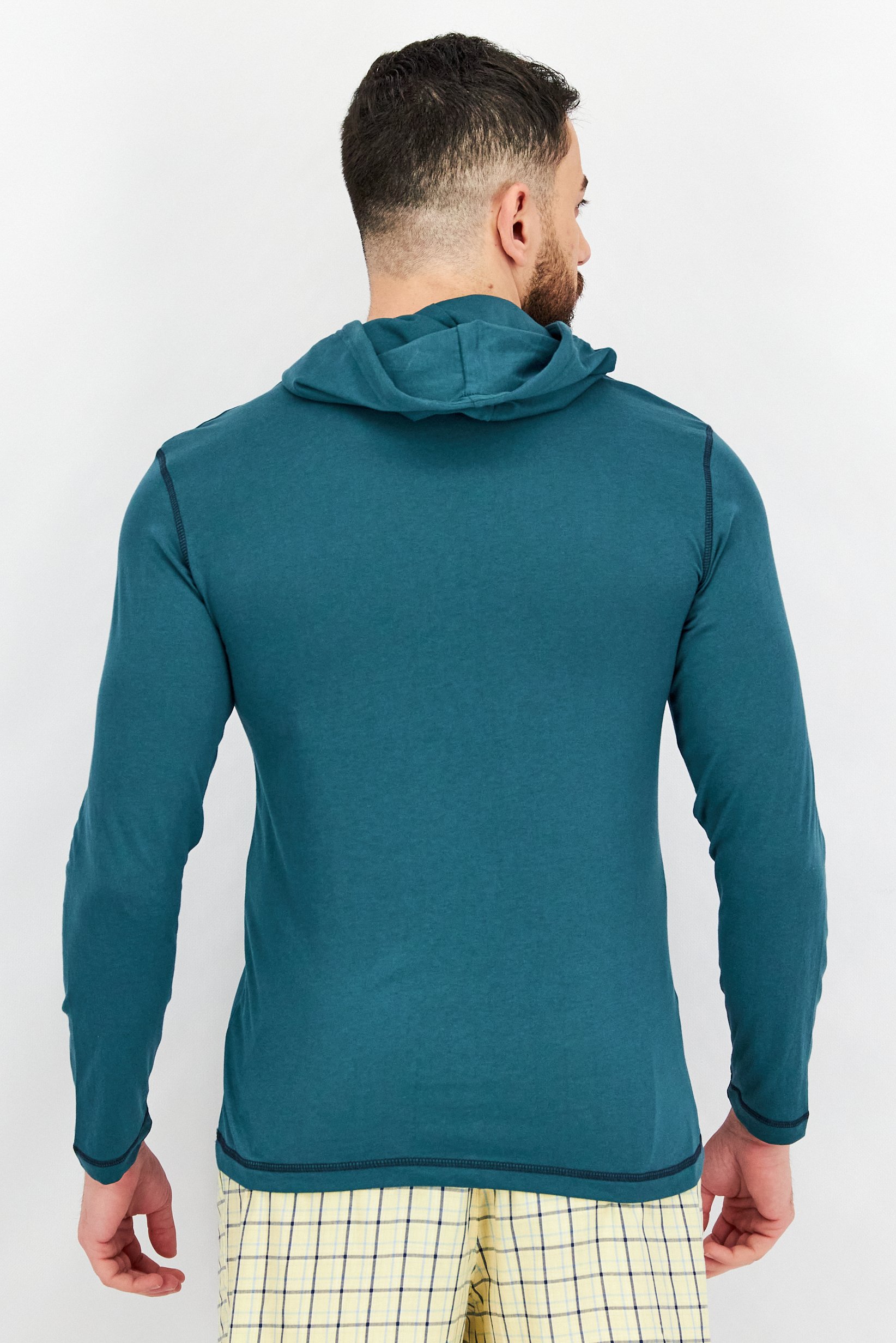 Men Oversized Printed Long Sleeve Sweatshirts, Lagoon