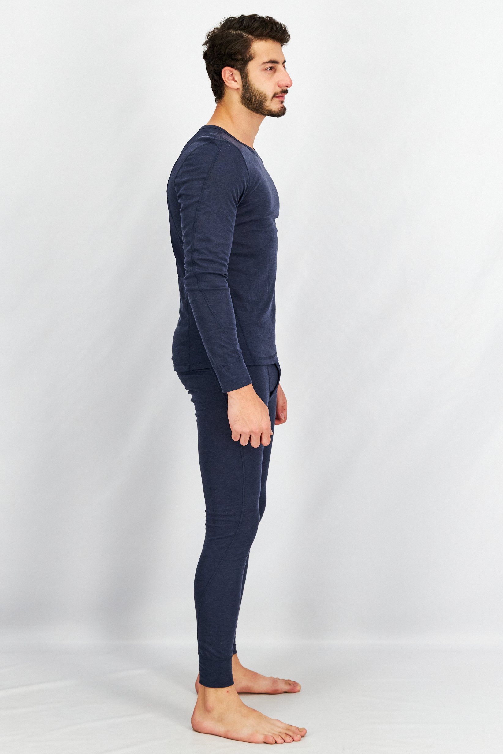 Men 2 Pcs Long Sleeve T-Shirt And Pants Set, Navy