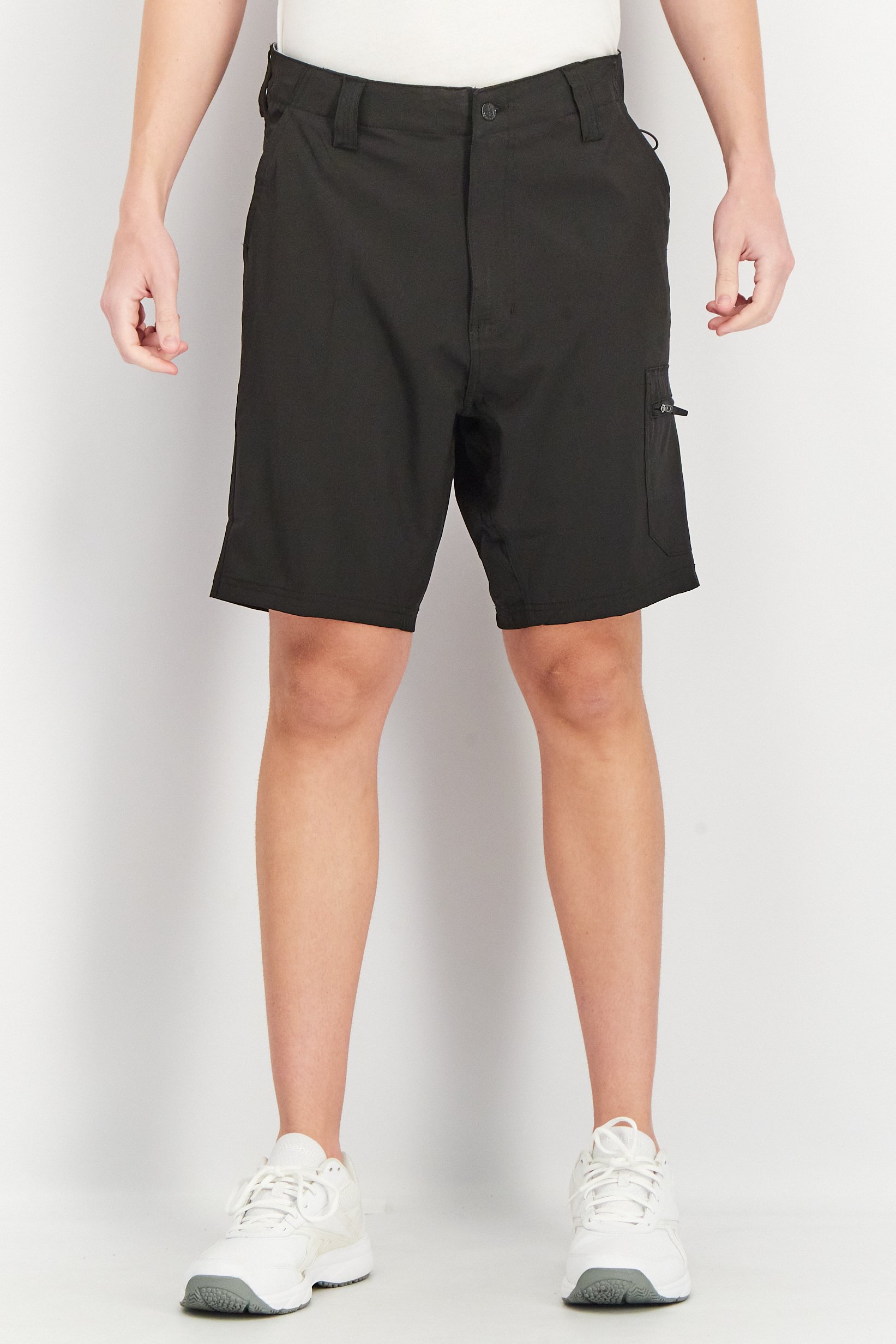 Men Regular Fit Solid Basic Shorts, Black