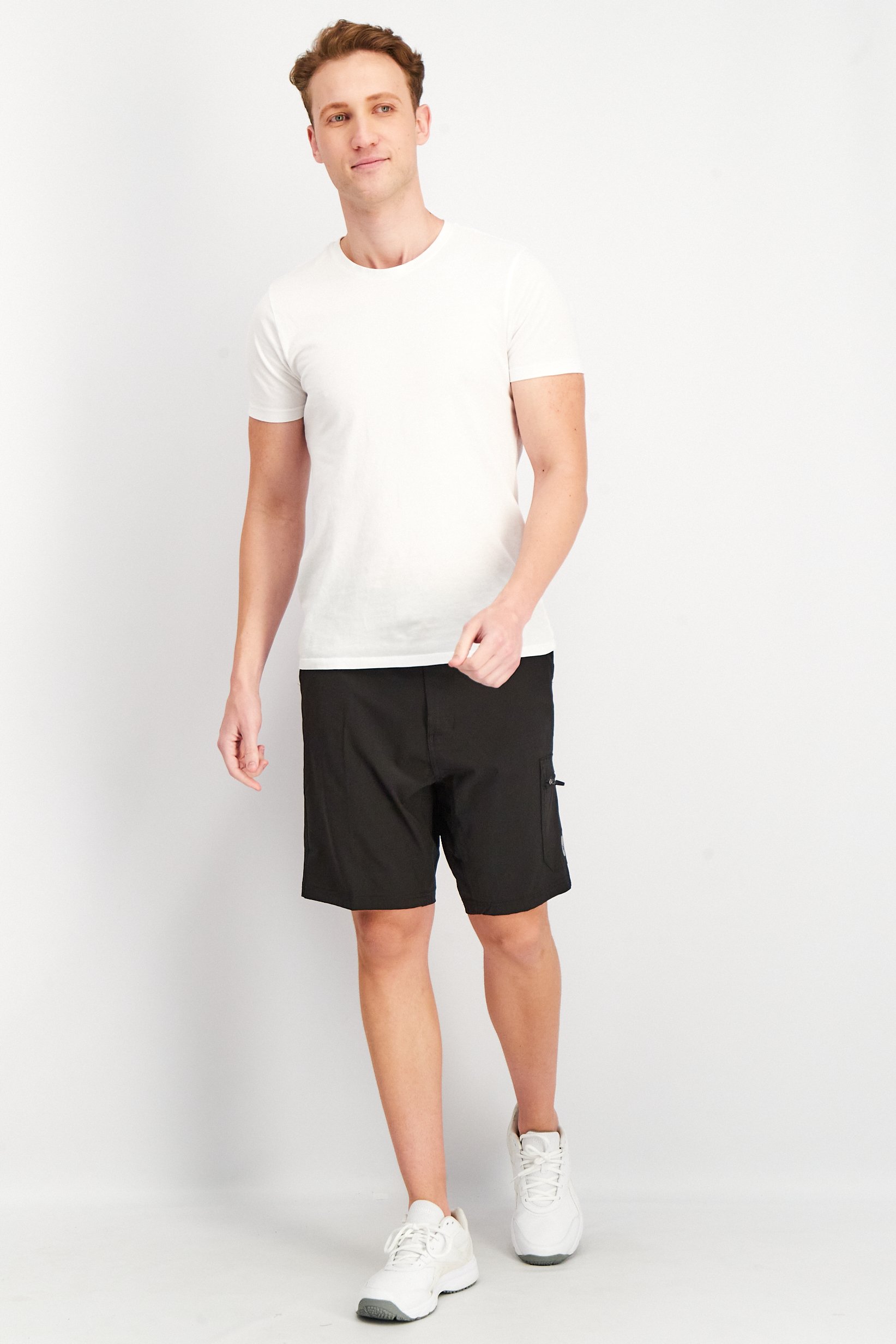 Men Regular Fit Solid Basic Shorts, Black
