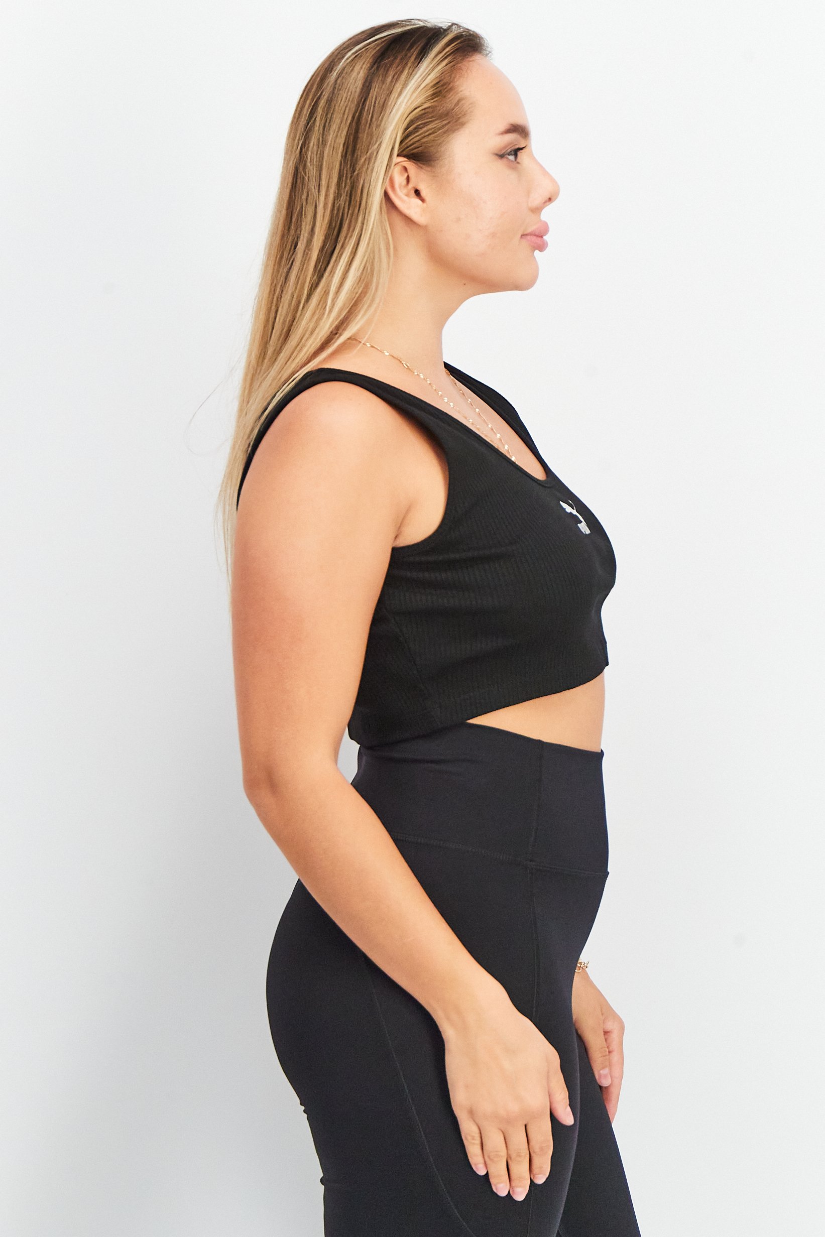 Women Sportswear Fit Ribbed Training Crop Top, Black