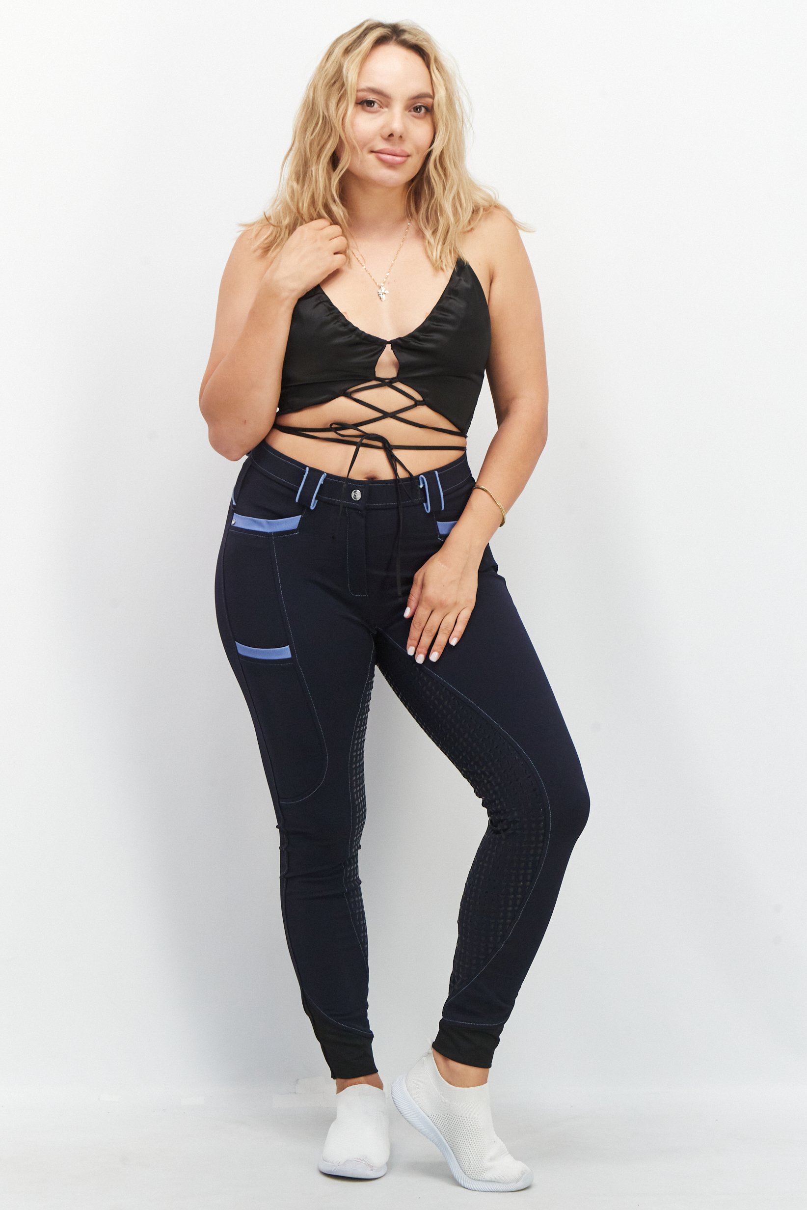 Asos Design Women Tie Neckline Sleeveless Satin Strappy Tops, Black