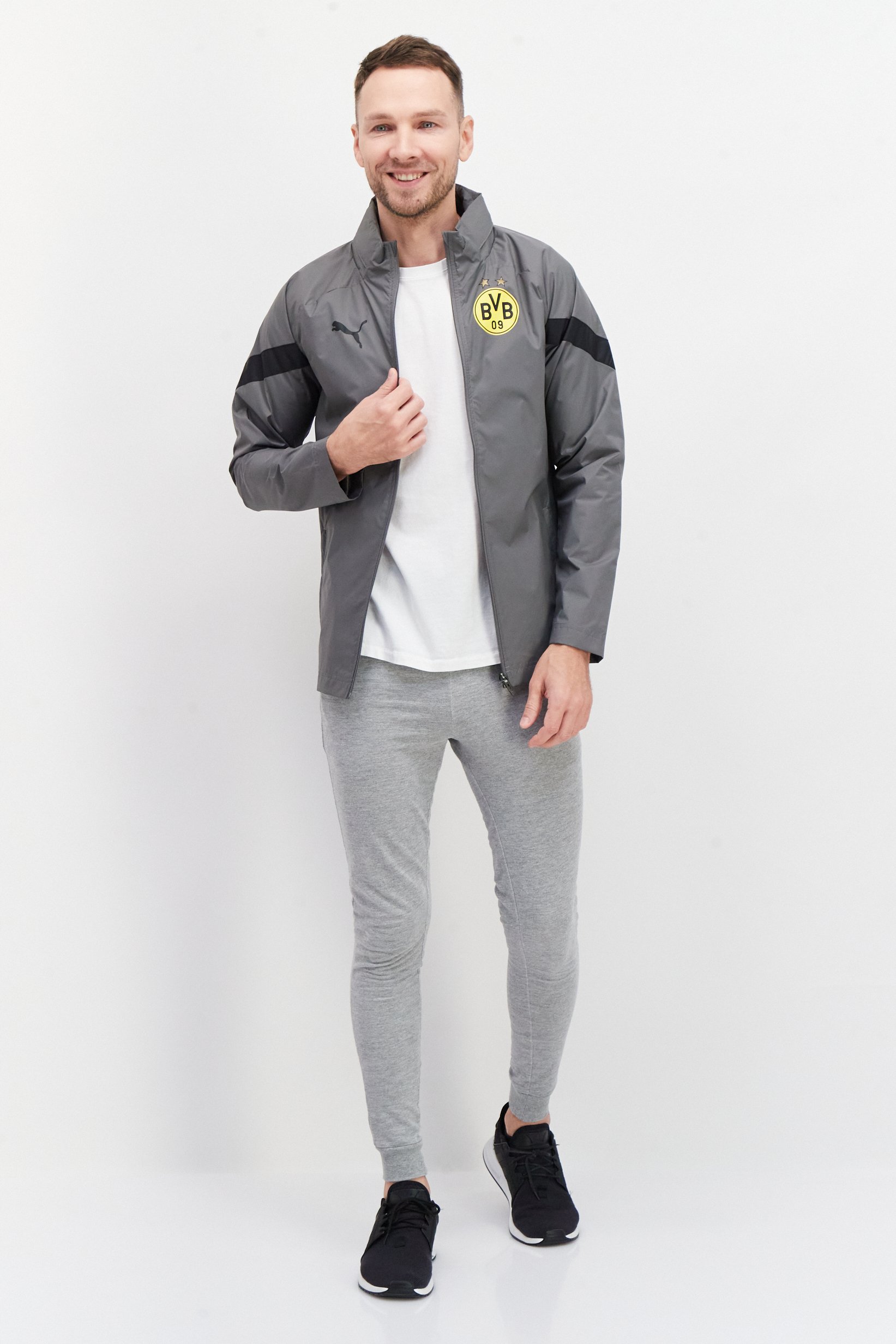 Men Sportswear Fit Long Sleeve Outdoor Jacket, Grey