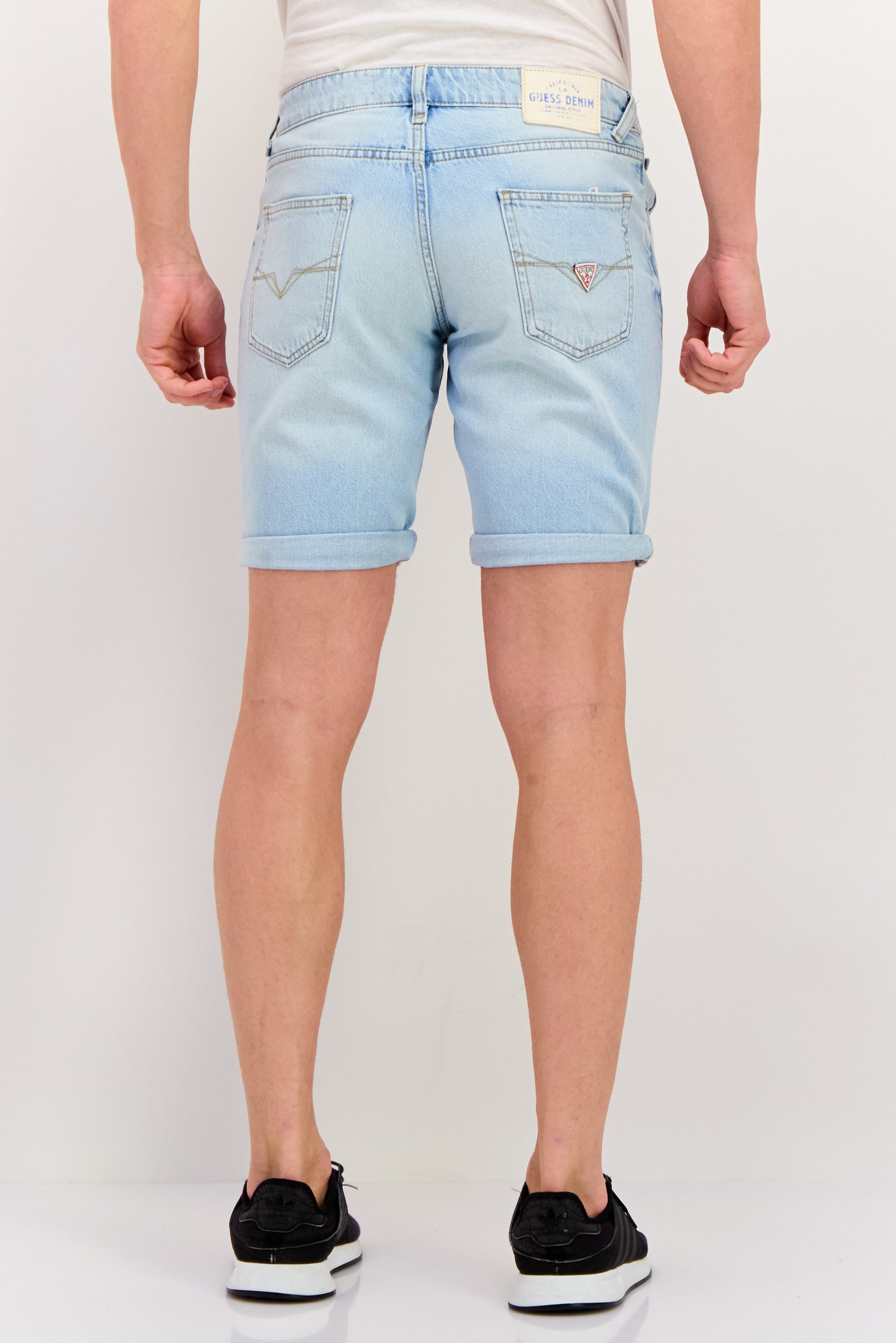 Buy Guess Men Washed Denim Shorts, Light Blue Online | Brands For Less