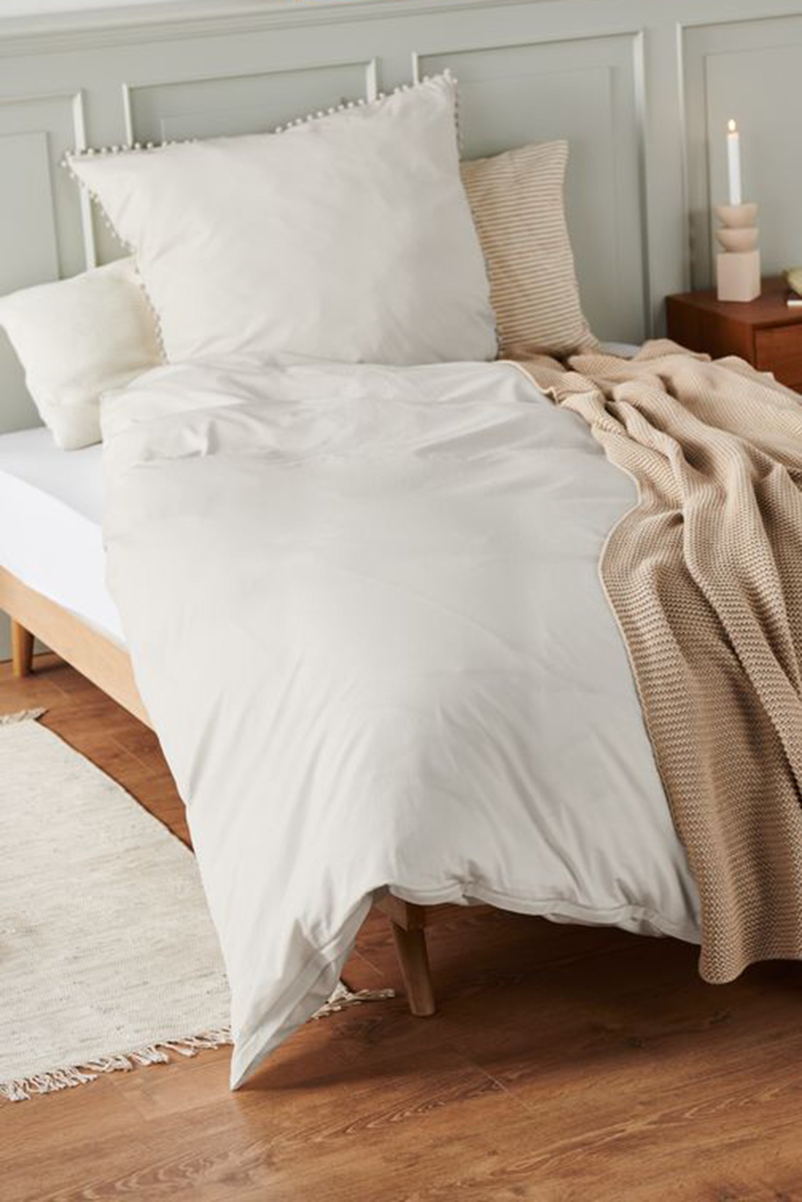 Single Plain Duvet Set 135 x 200 cm, Cream
