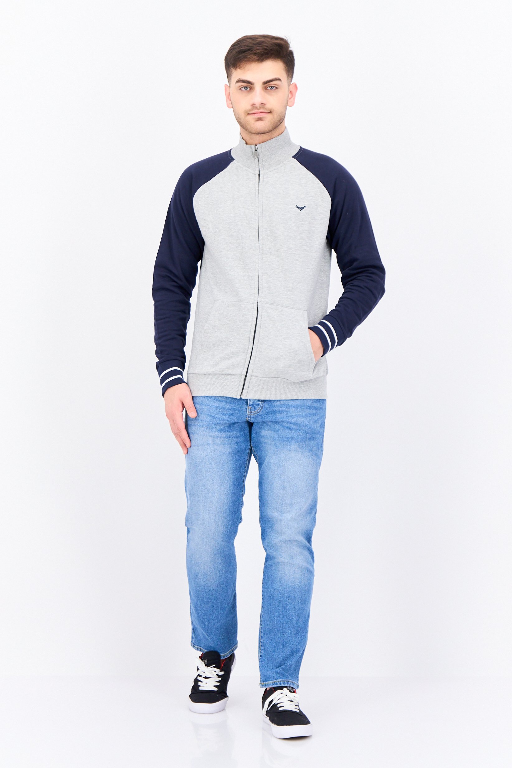 Buy Threadbare Men Mock Neck Embroidered Logo Long Sleeves Sweatshirt ...
