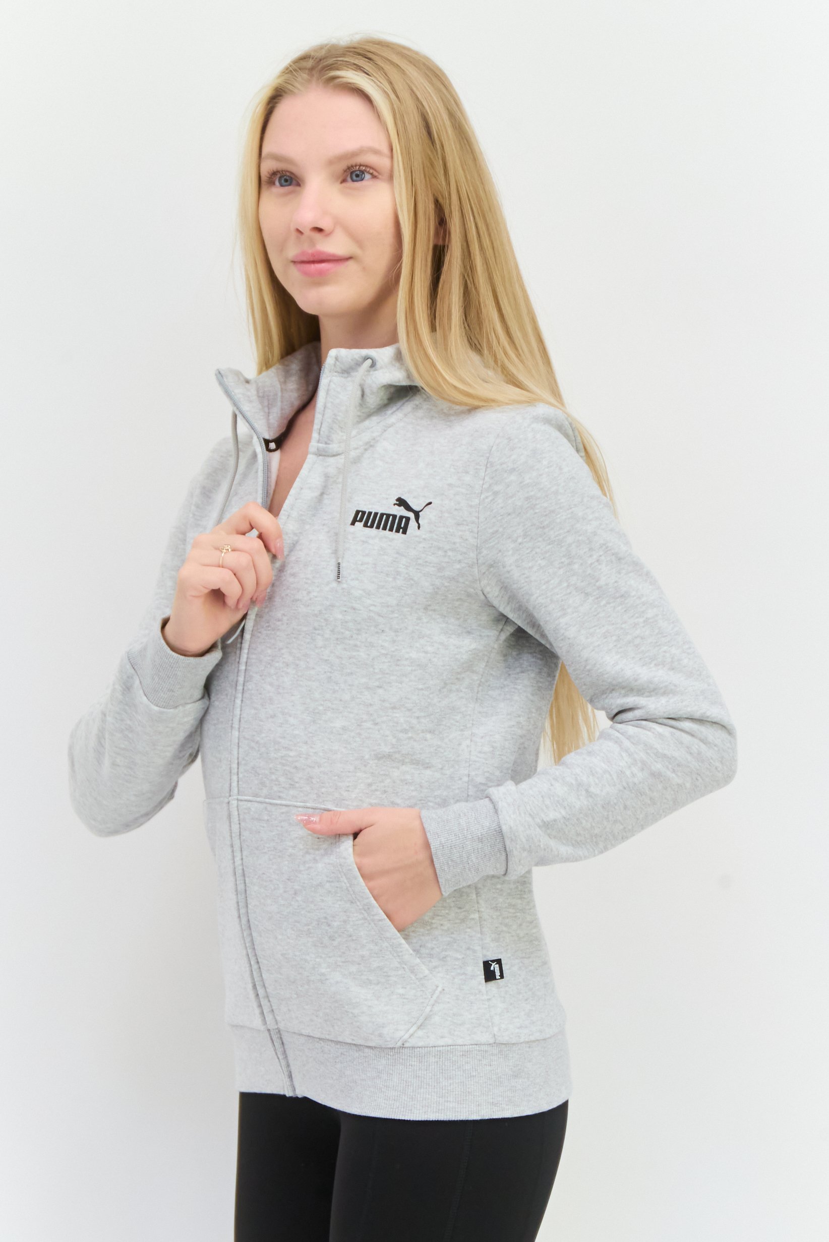 Women Sportswear Fit Long Sleeves Outdoor Hooded Jacket, Heather Grey