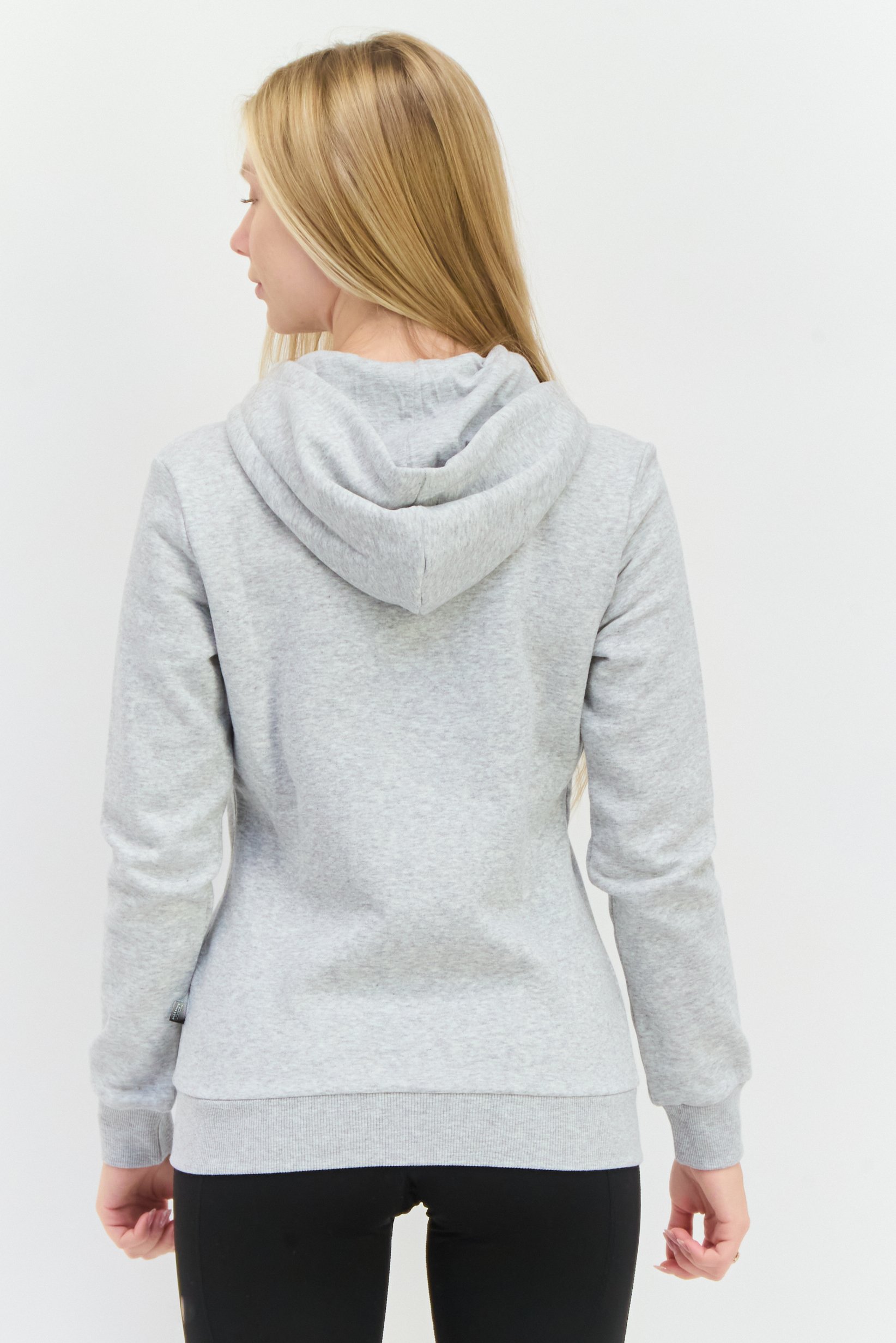 Women Sportswear Fit Long Sleeves Outdoor Hooded Jacket, Heather Grey