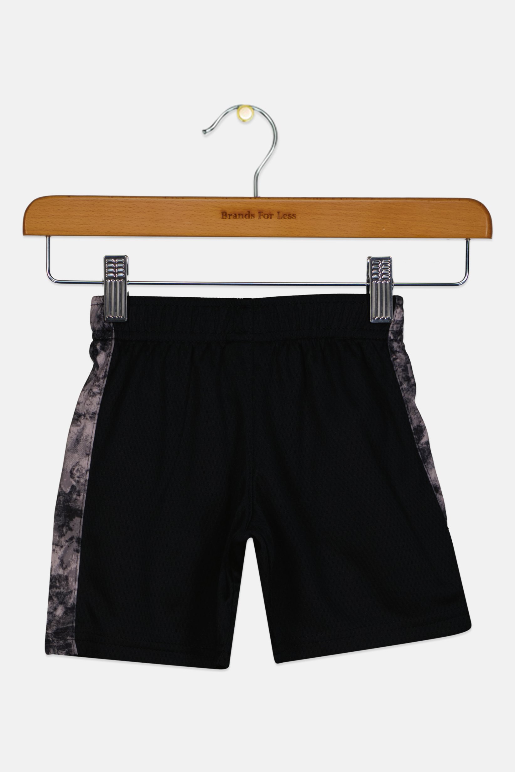 Toddlers Boy Embroidered Logo Training Shorts, Black
