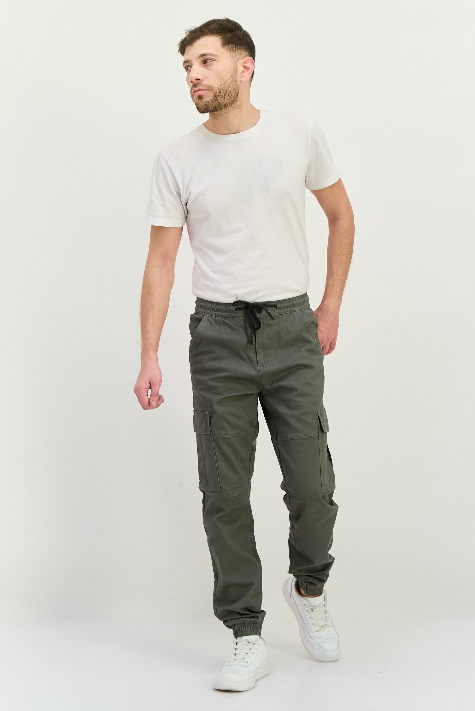 Buy Threadbare Men Stretch Fit Solid Cargo Pants, Grey Online | Brands ...
