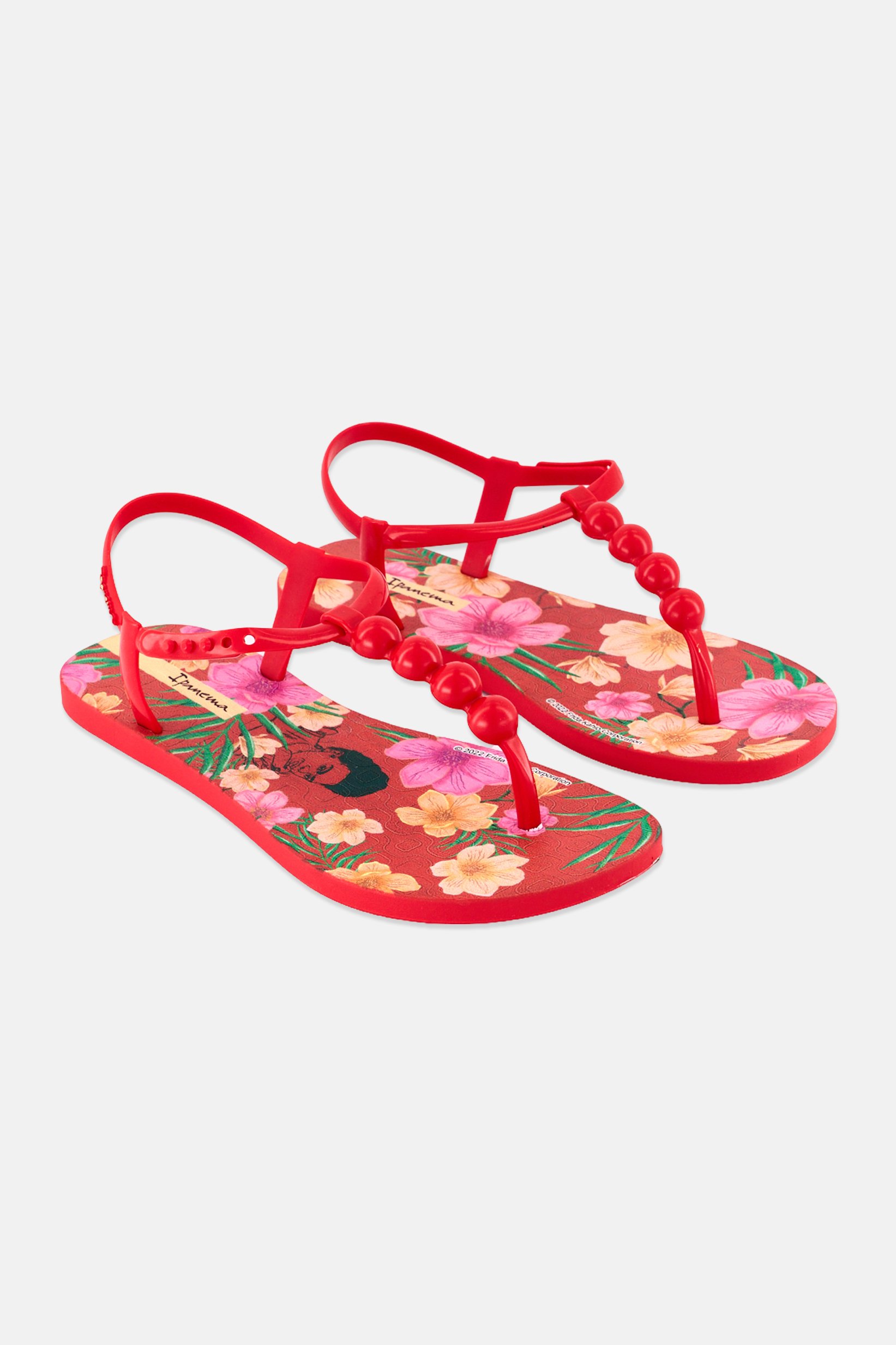 Women Adjustable Buckle Closure Sandal,  Red Combo