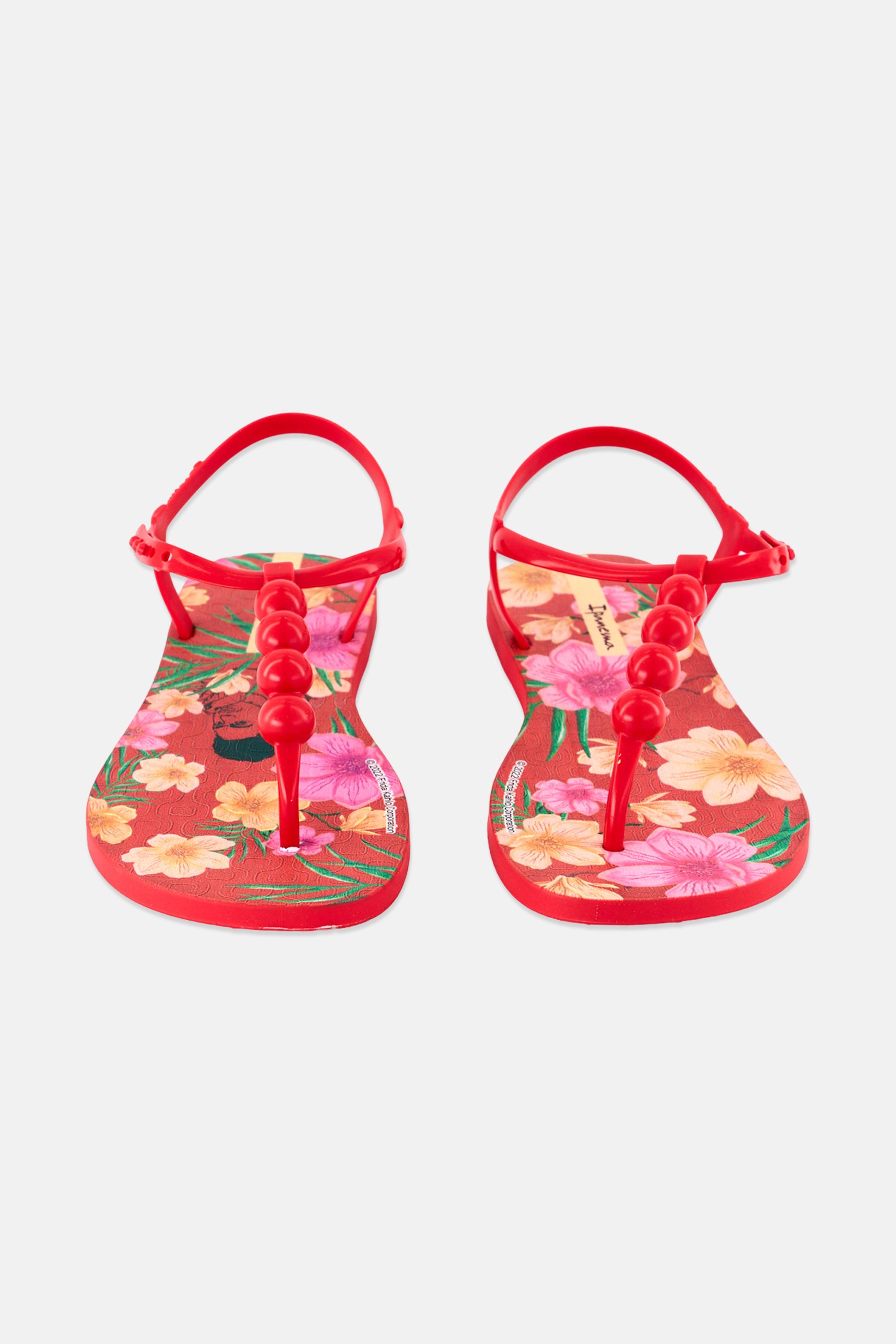 Women Adjustable Buckle Closure Sandal,  Red Combo