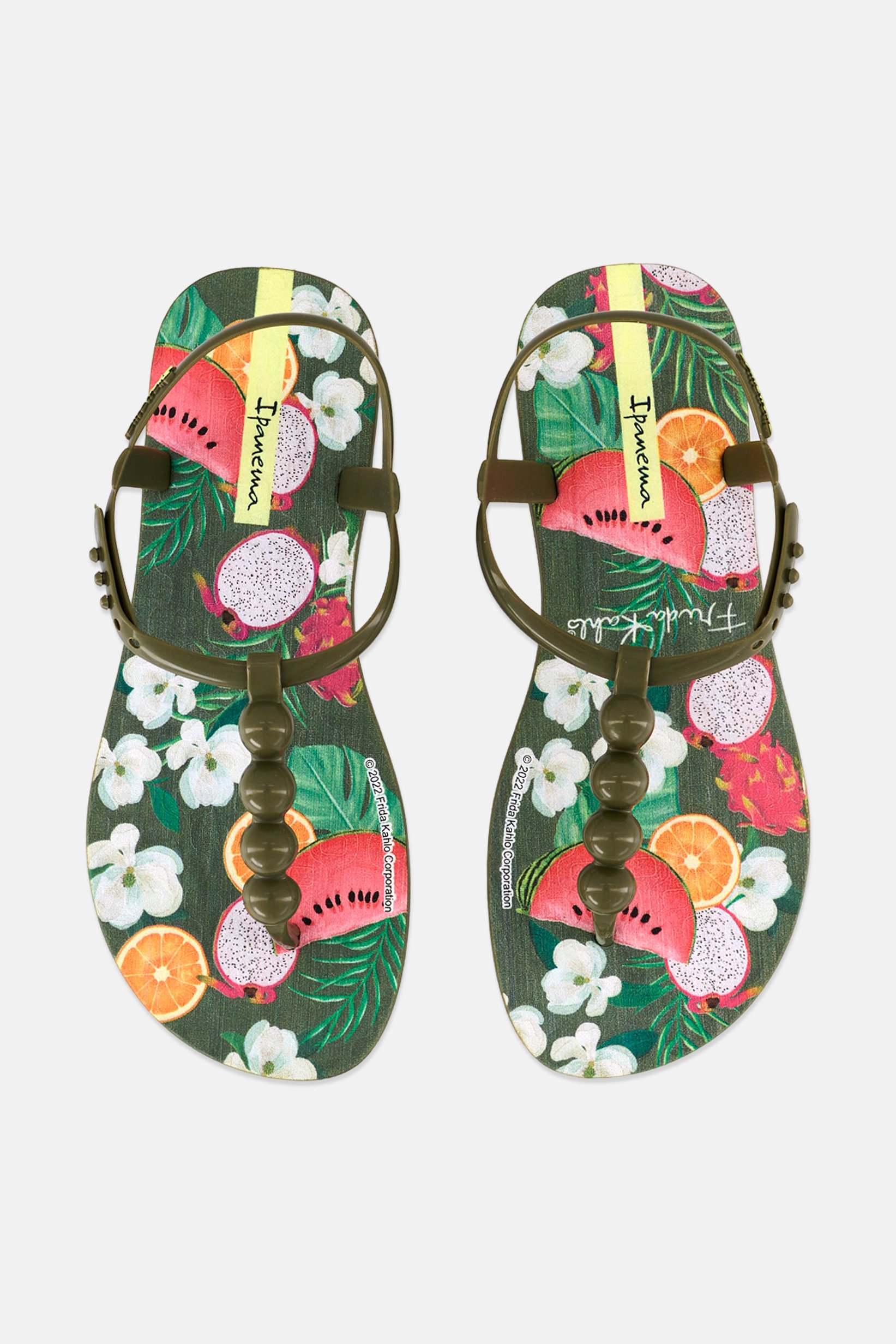 Women Class Frida Kahlo Snap Closure Sandal, olive Combo
