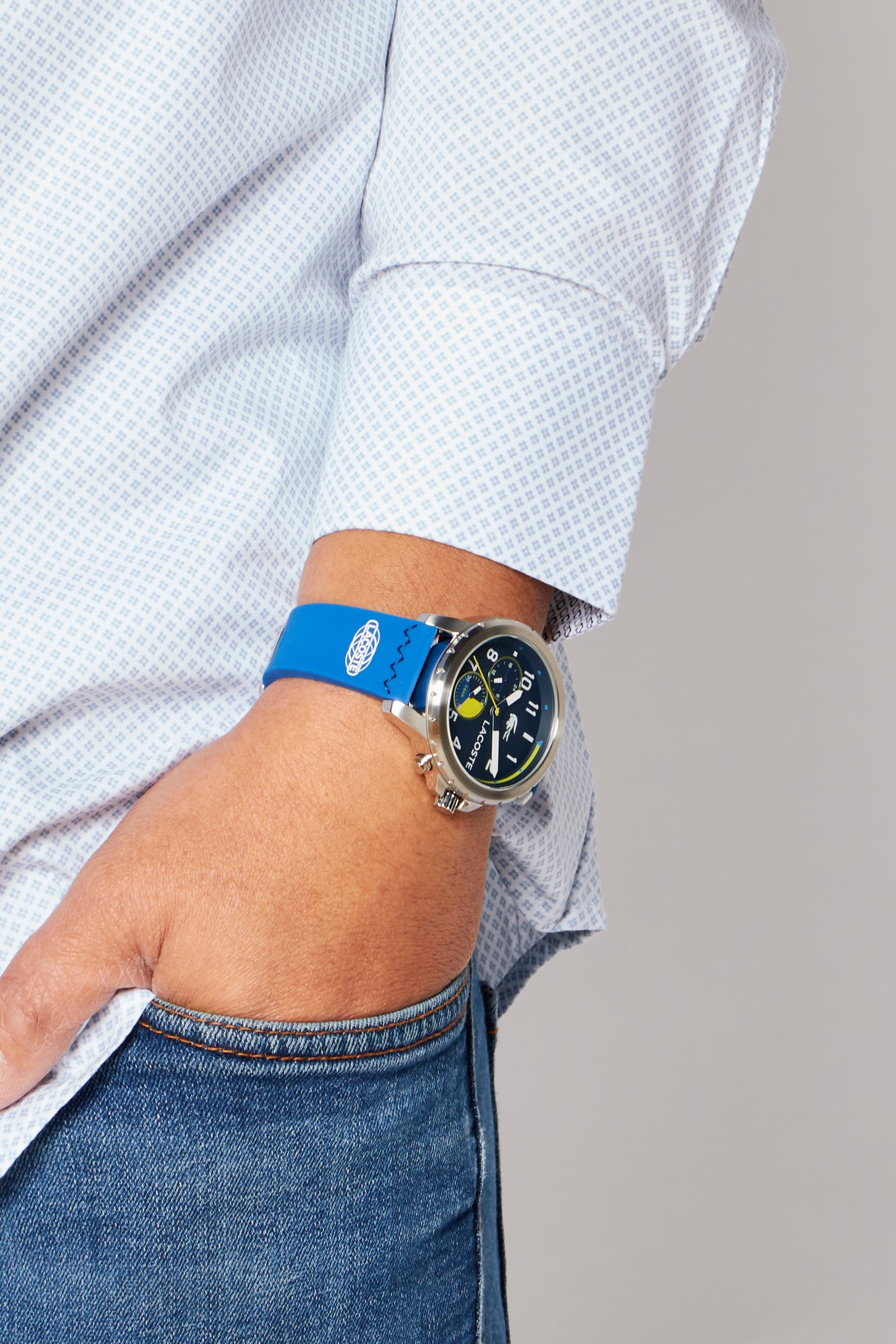 Buy Lacoste Men 2011205 Endurance Chronograph Watch 43mm, Blue Online ...
