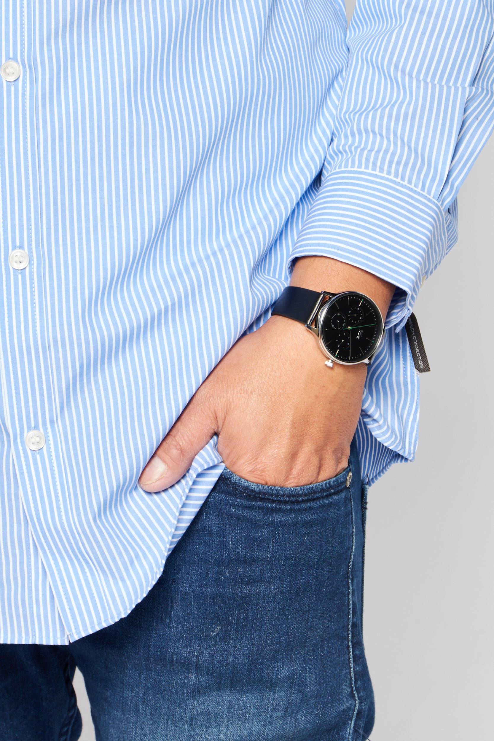 Buy Lacoste Mens 2011226 Leather Watch, Black Online | Brands For Less