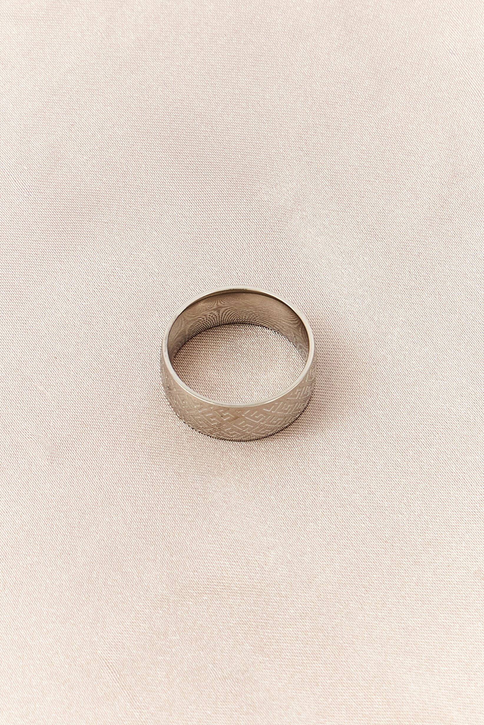 Asos Design Men Stainless Steel Band Ring, Silver